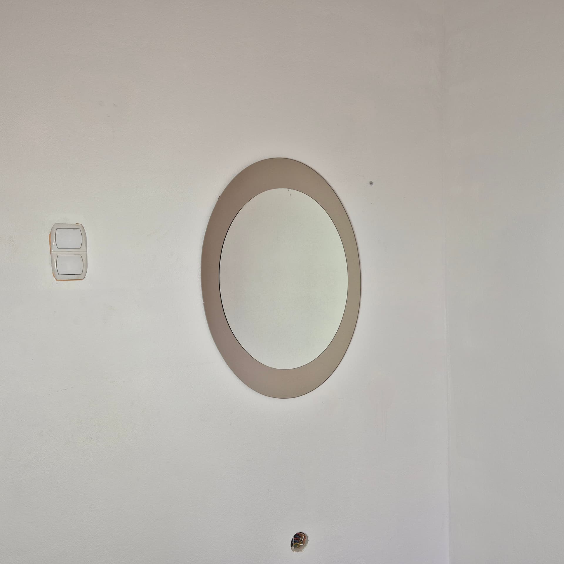 Wall mirror, grey glass, by A. Lupi, Luxor Cristal, Italy, 1980s. - 229000