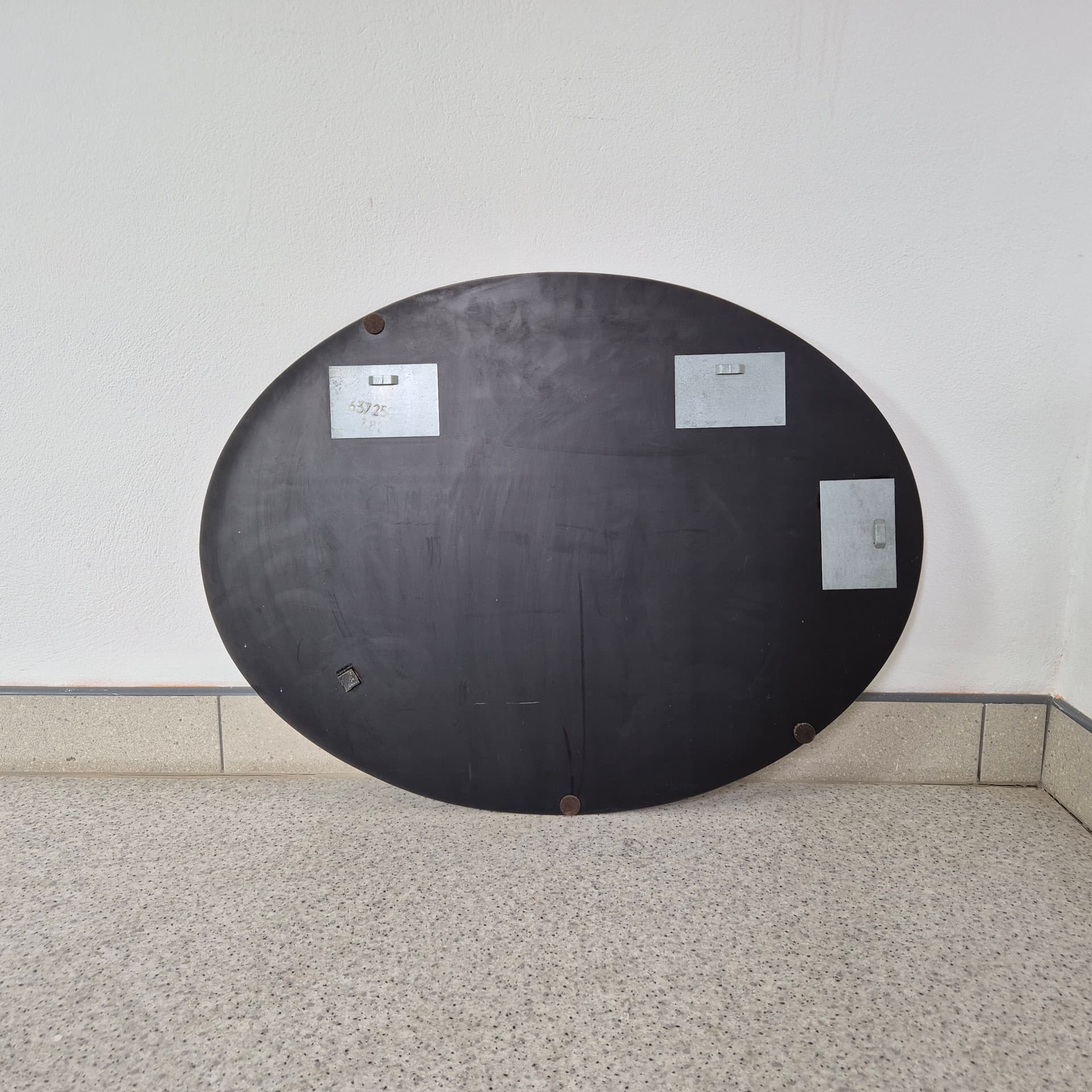 Wall mirror, grey glass, by A. Lupi, Luxor Cristal, Italy, 1980s. - 229005