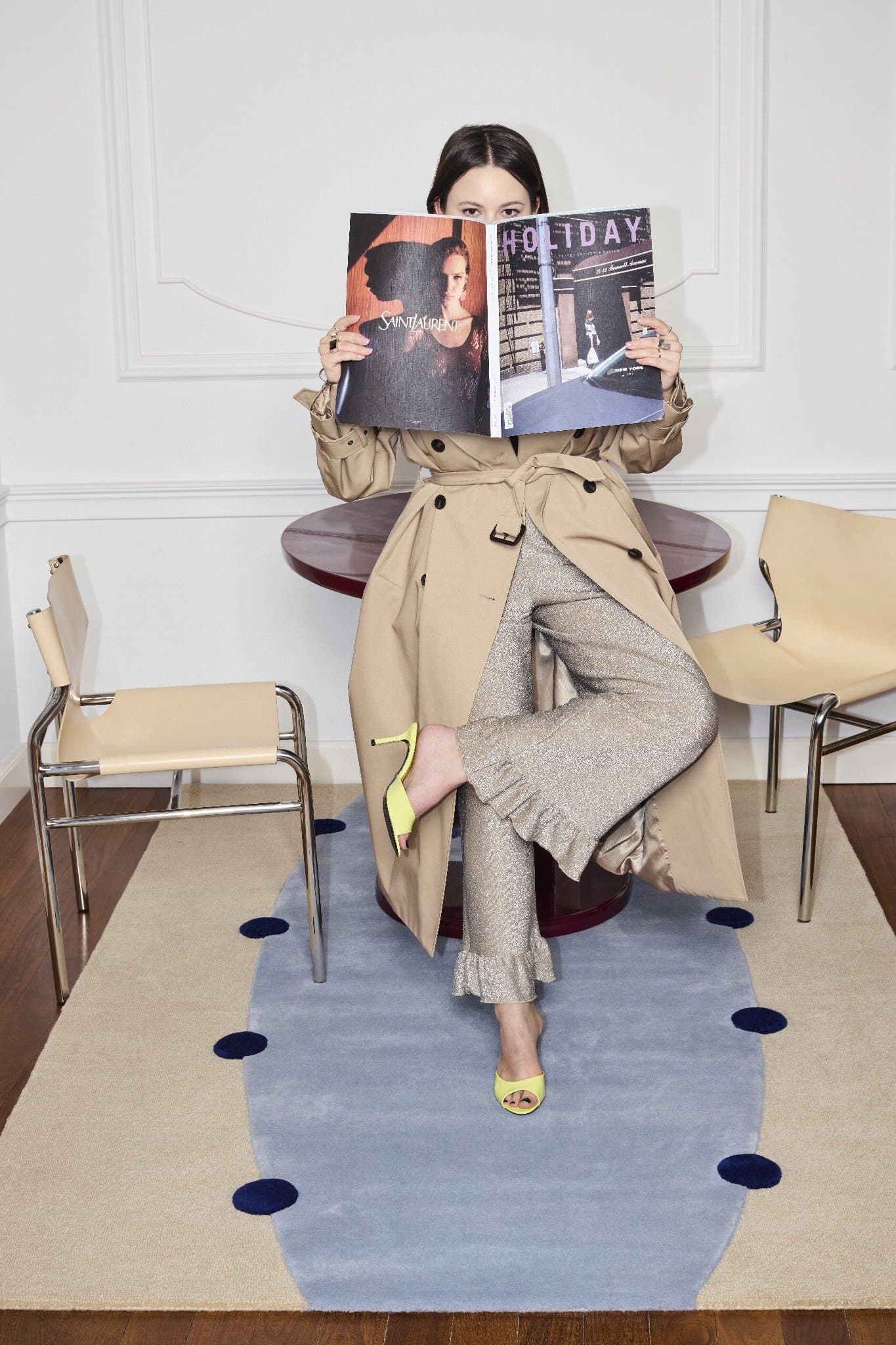 Dywan Rome Blue 240x340 cm, proj. M. Konopacka, wełna, Carpets & More - 243086