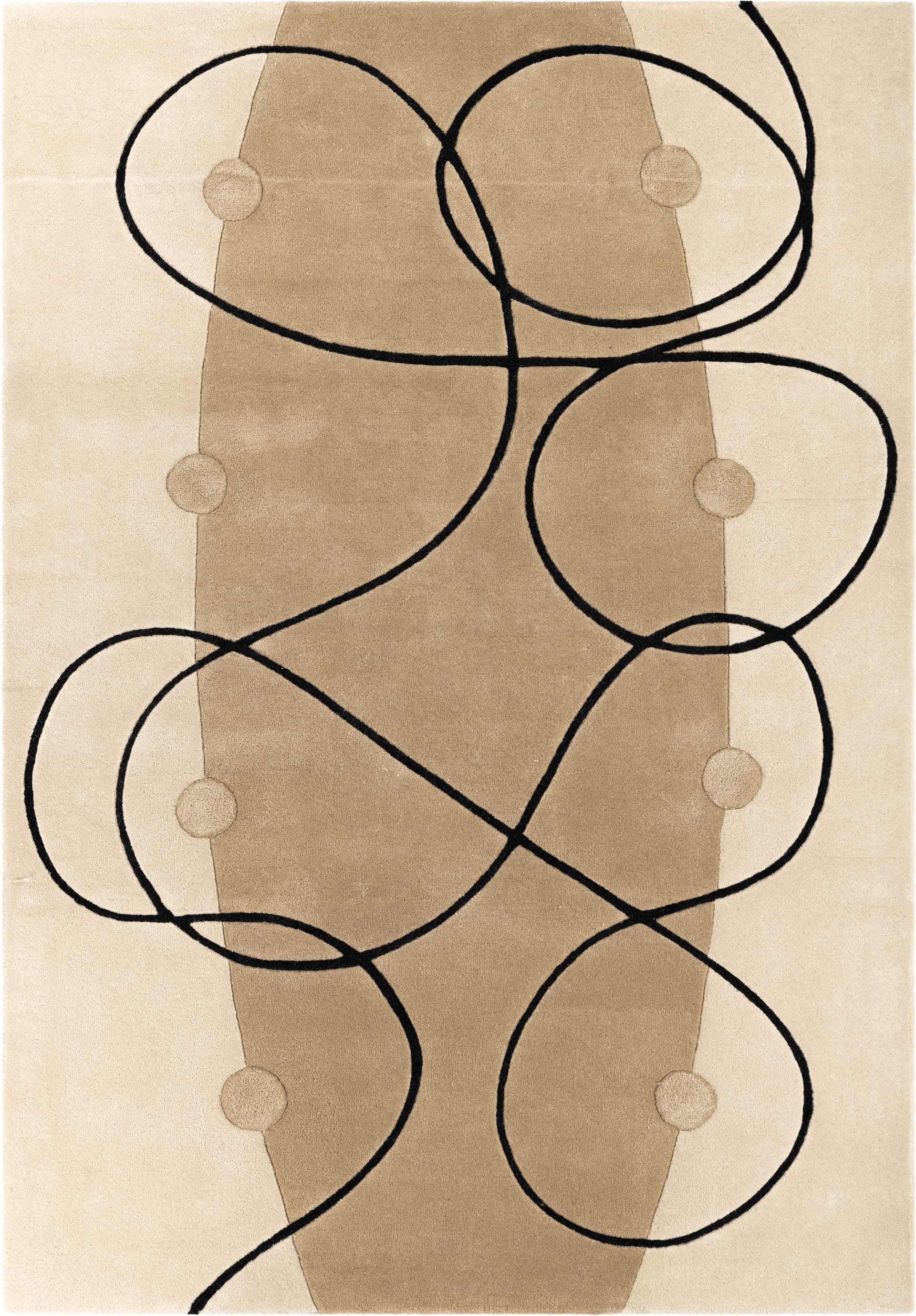 Dywan Marseille Black 200x300 cm, proj. M. Konopacka, wełna, Carpets & More