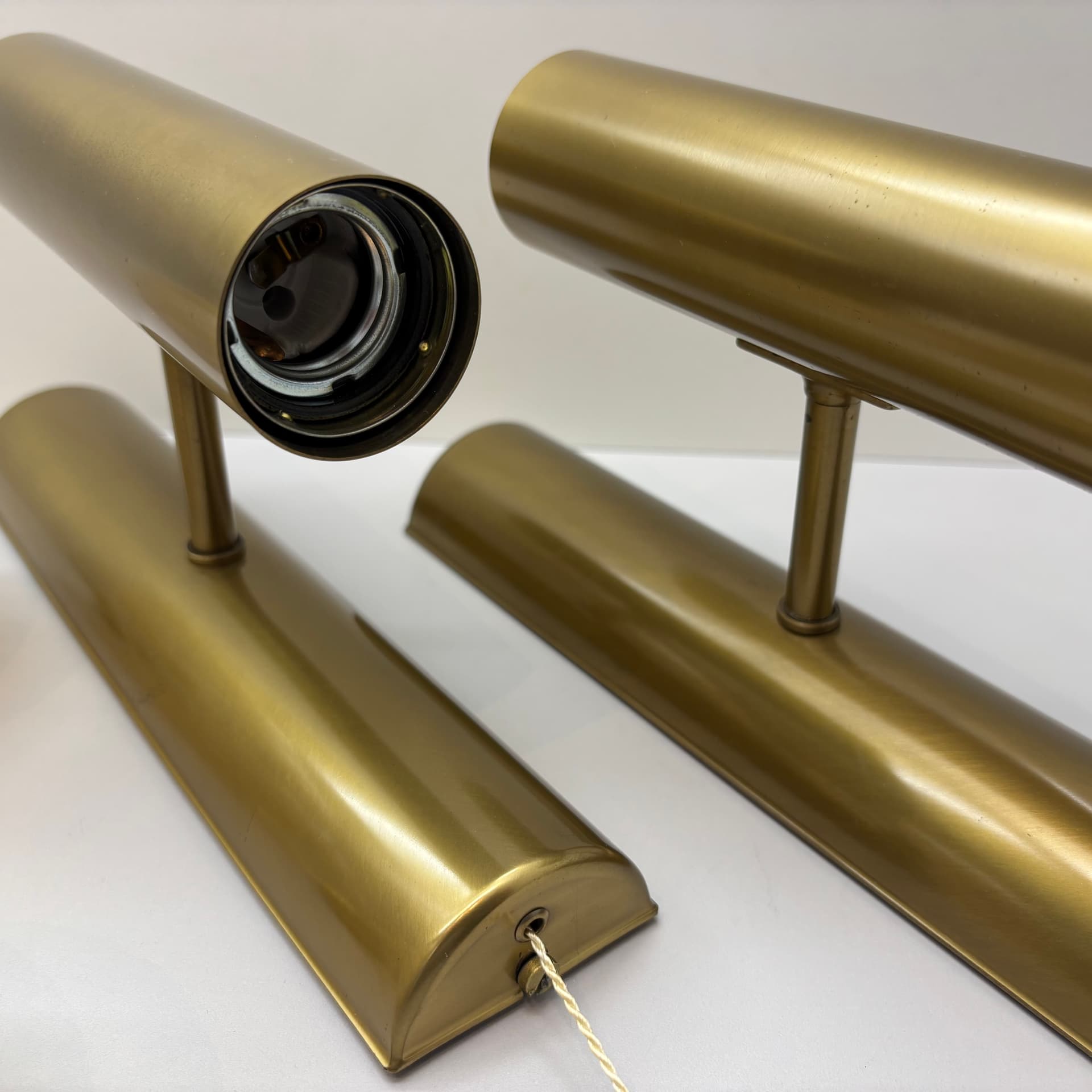 Para kinkietów, mosiądz złoty szczotkowany, Niemcy, lata 70. - 229825