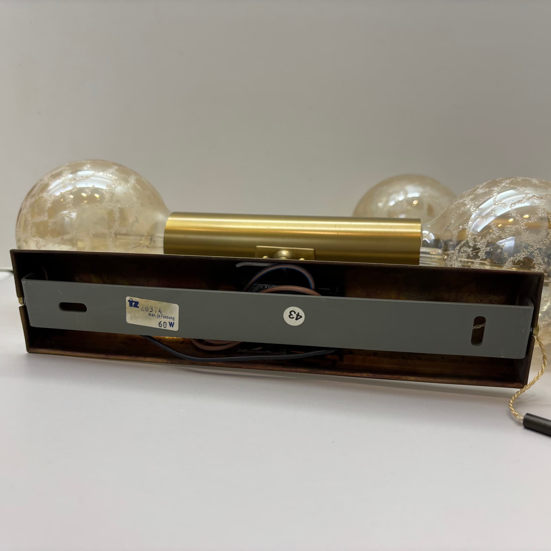 Para kinkietów, mosiądz złoty szczotkowany, Niemcy, lata 70. - 229832