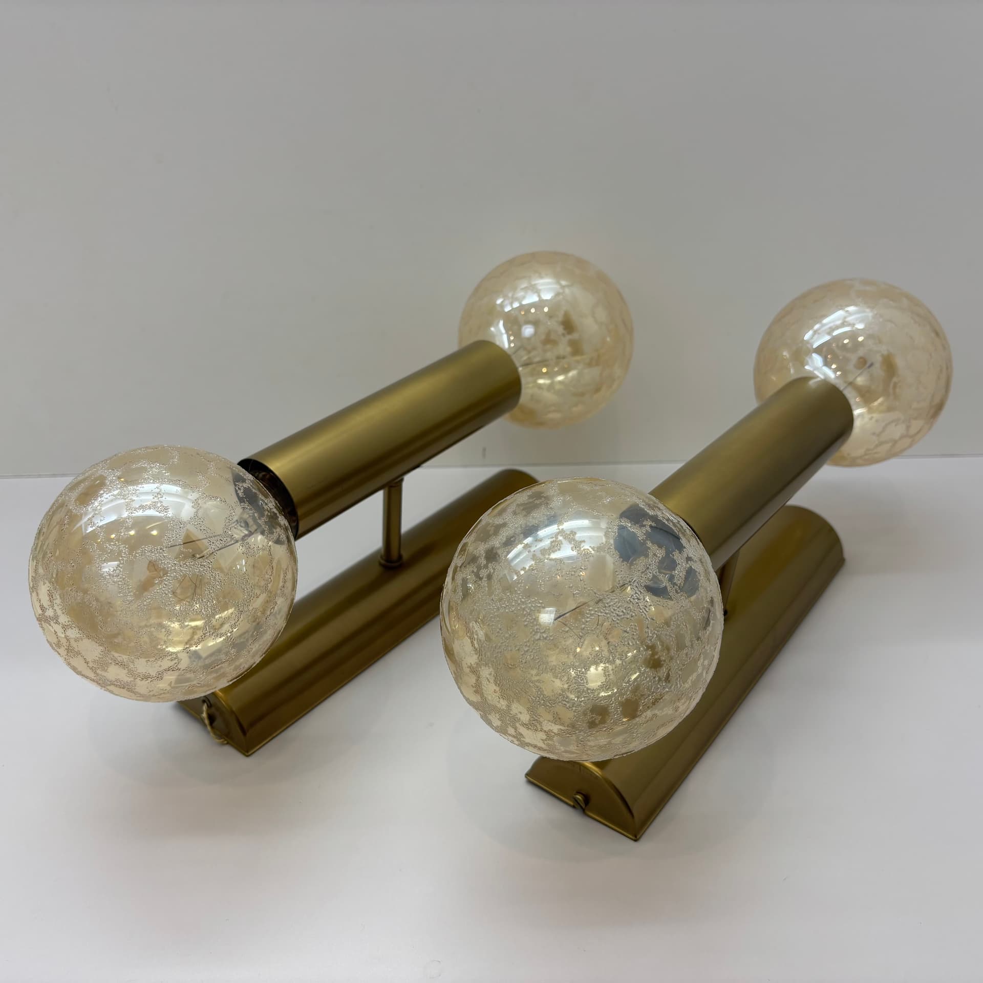 Para kinkietów, mosiądz złoty szczotkowany, Niemcy, lata 70. - 229830