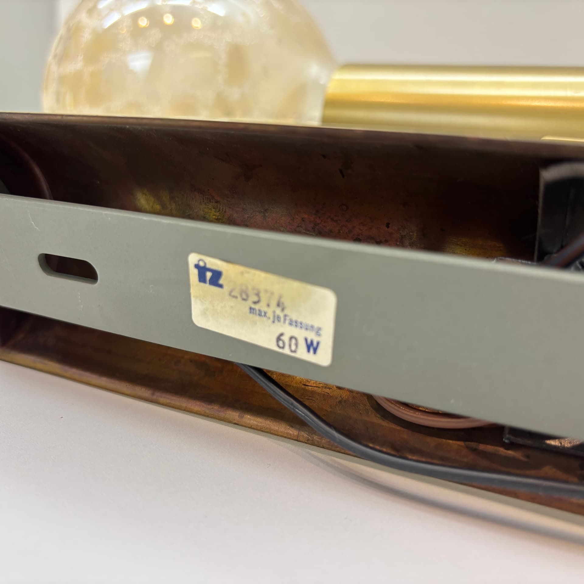 Para kinkietów, mosiądz złoty szczotkowany, Niemcy, lata 70. - 229831