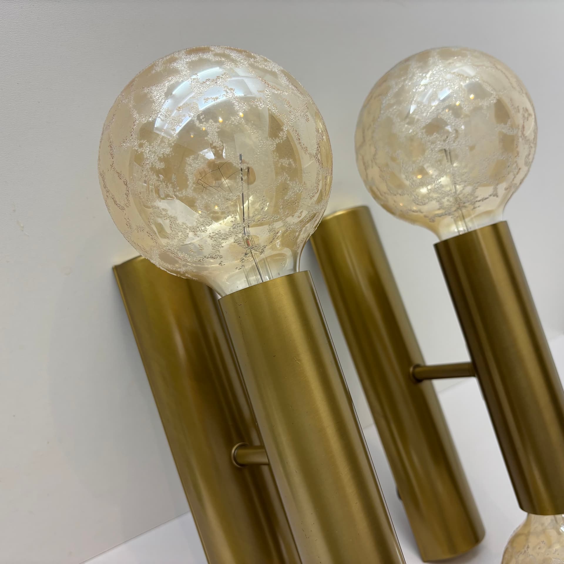 Para kinkietów, mosiądz złoty szczotkowany, Niemcy, lata 70. - 229837