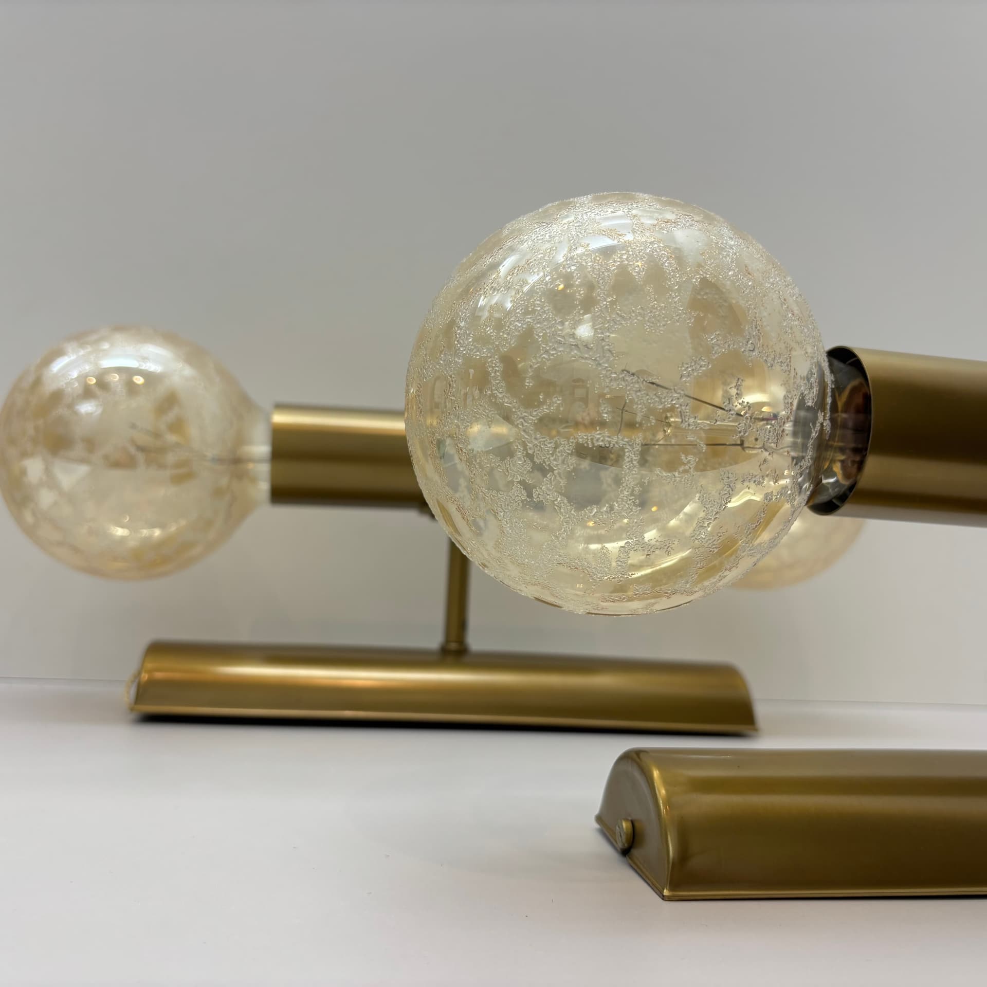 Para kinkietów, mosiądz złoty szczotkowany, Niemcy, lata 70. - 229828