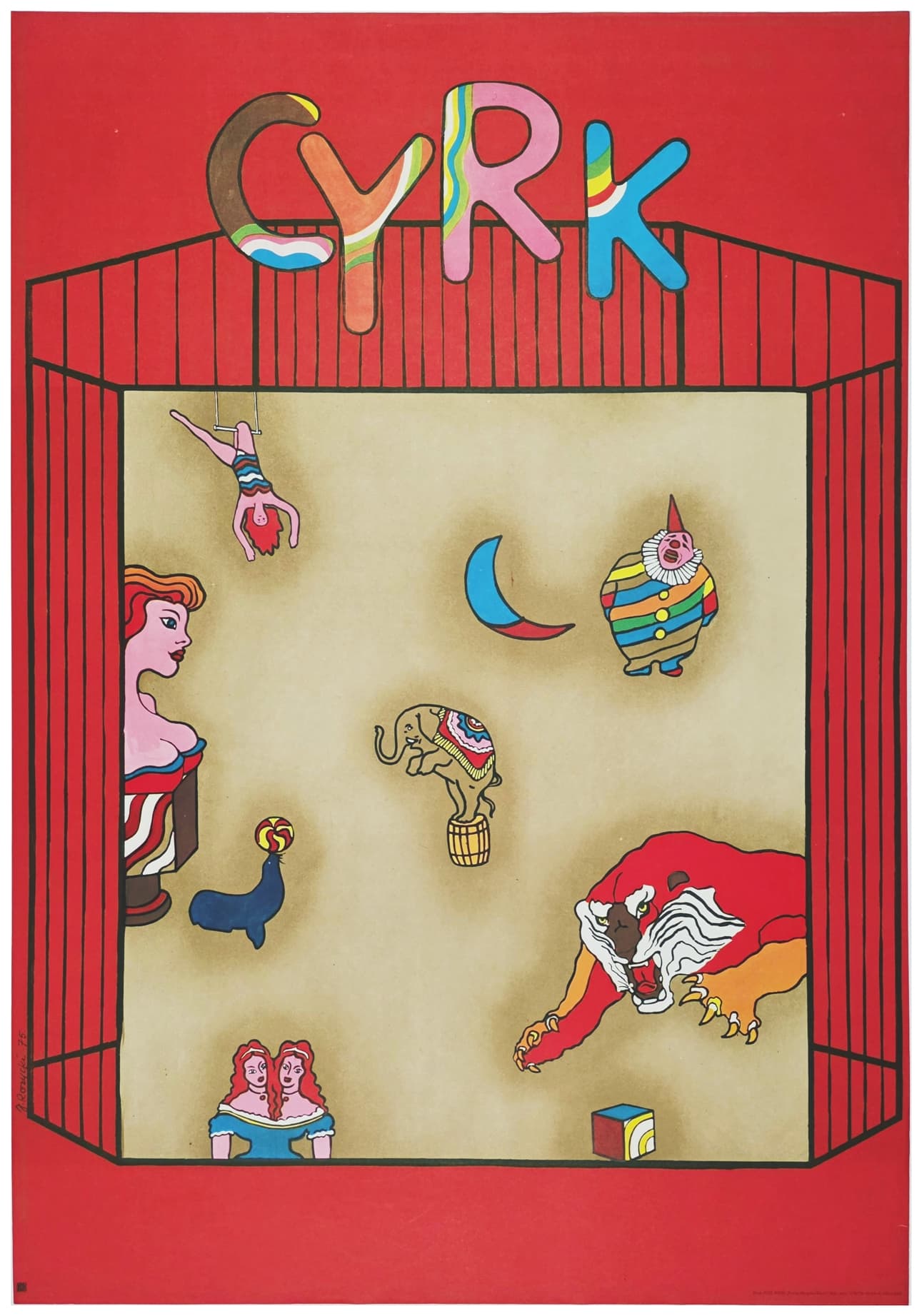 Cyrk arena (Original circus poster), by J. Różycki, 1976