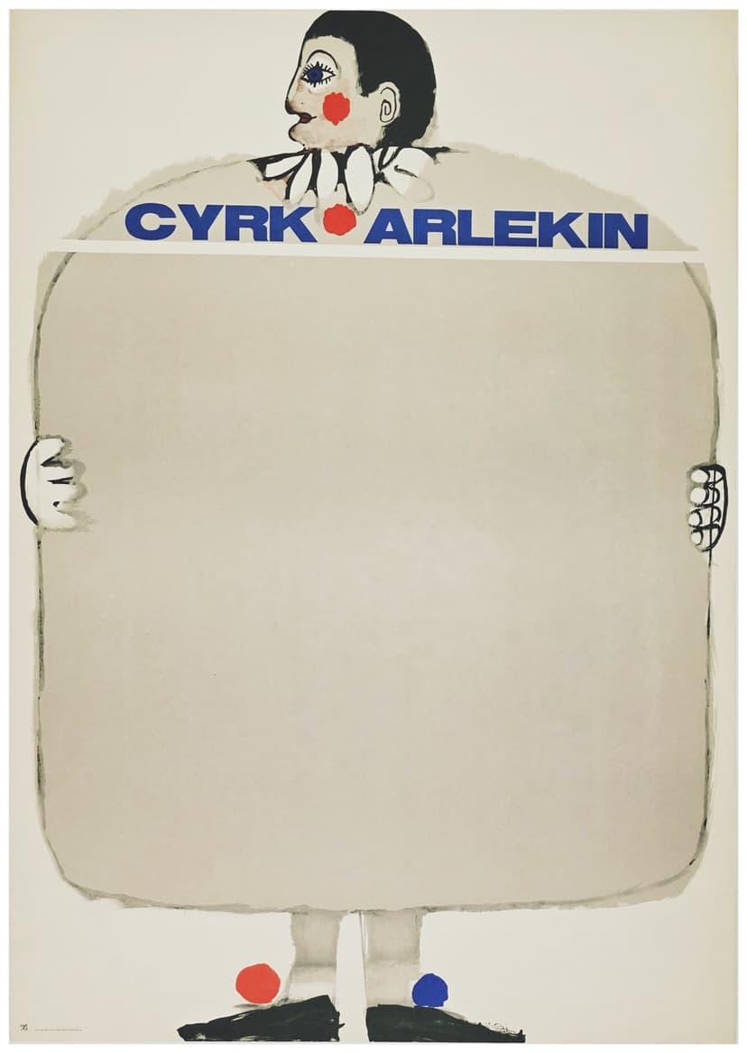 Cyrk Arlekin (Oryginalny plakat cyrkowy), aut. M. Urbaniec, 1968