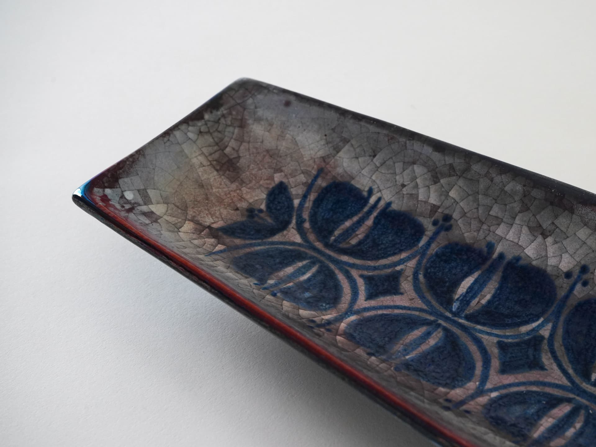 Rectangular tray, blue ceramic, by M. Starck, Michael Andersen & Søn, Denmark, 1960s. - 230166