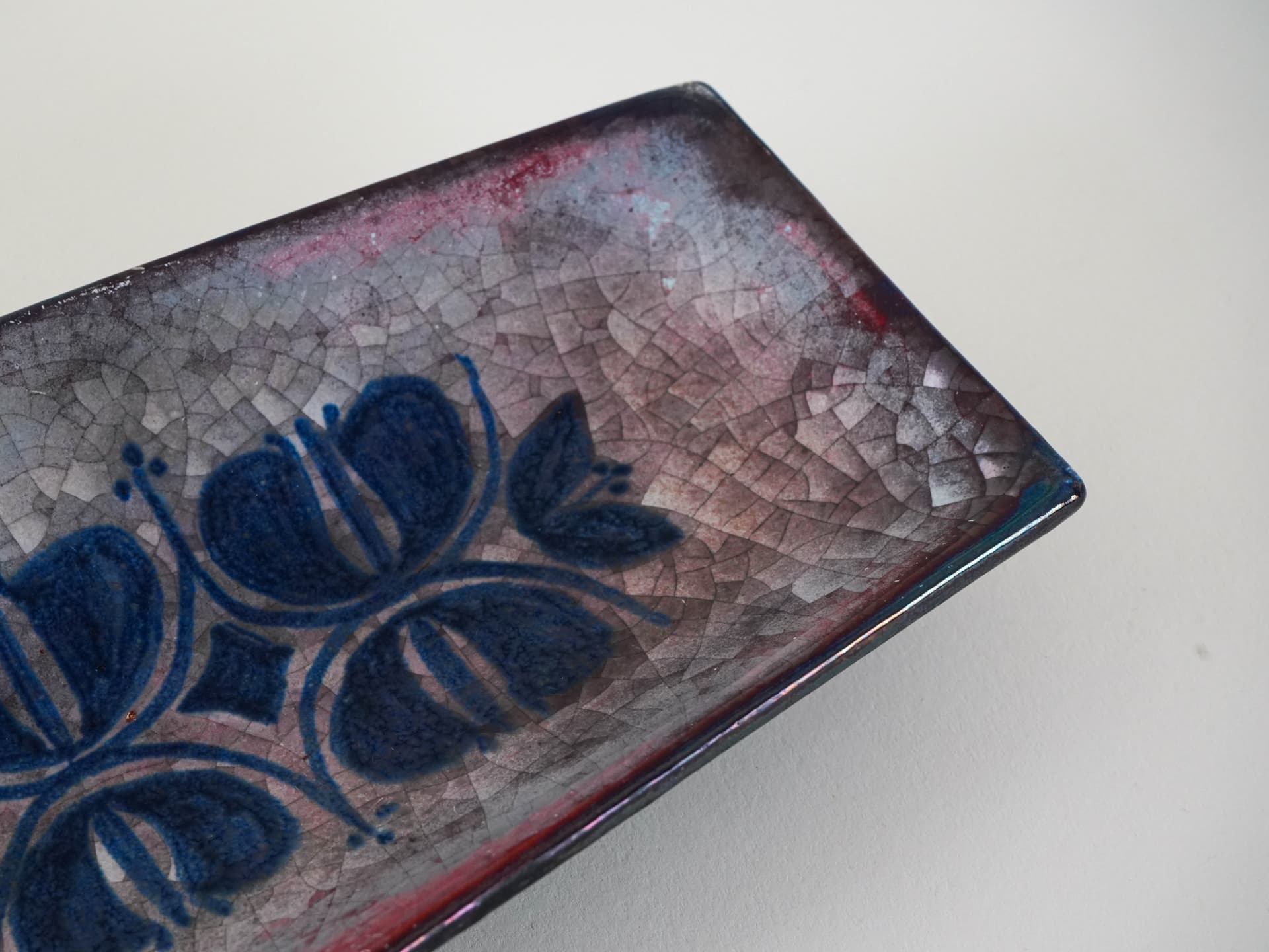 Rectangular tray, blue ceramic, by M. Starck, Michael Andersen & Søn, Denmark, 1960s. - 230163