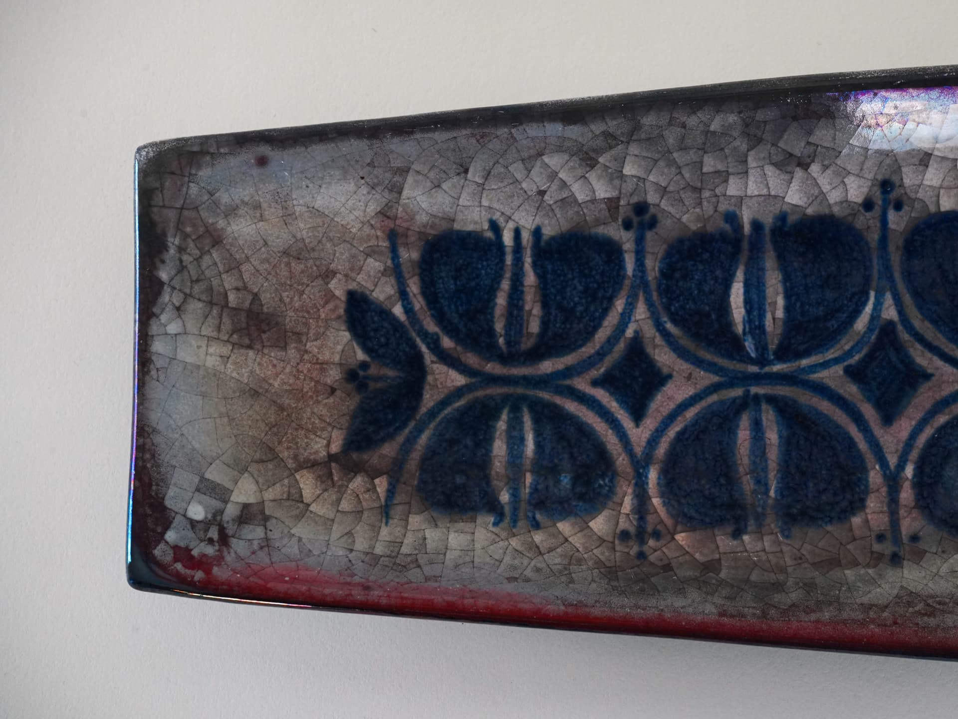 Rectangular tray, blue ceramic, by M. Starck, Michael Andersen & Søn, Denmark, 1960s. - 230165