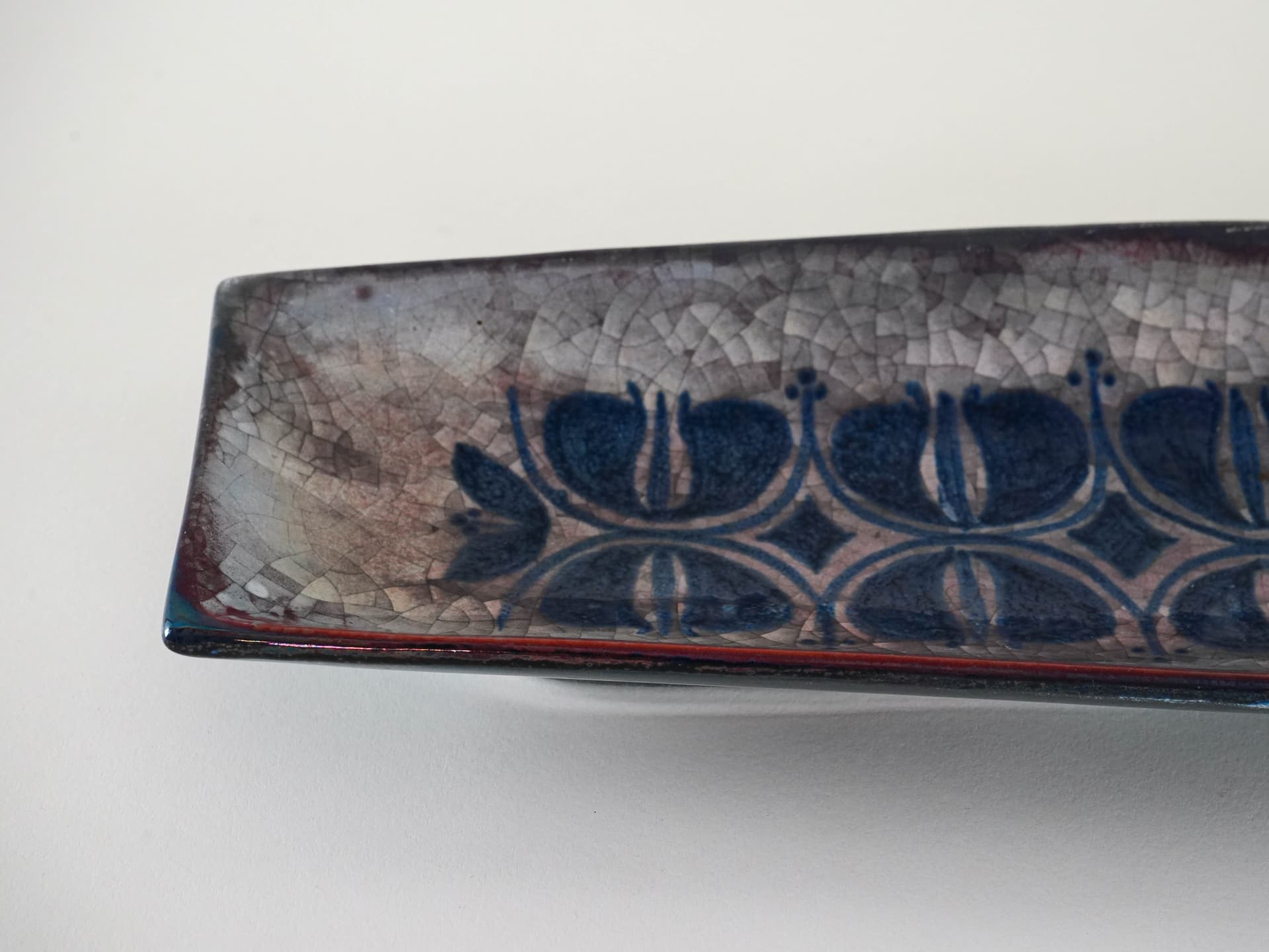 Rectangular tray, blue ceramic, by M. Starck, Michael Andersen & Søn, Denmark, 1960s. - 230162