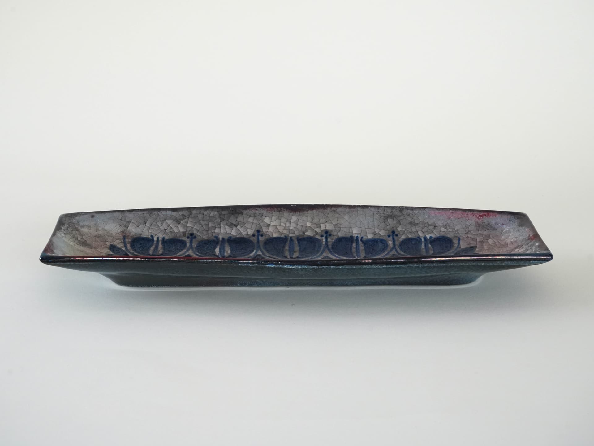 Rectangular tray, blue ceramic, by M. Starck, Michael Andersen & Søn, Denmark, 1960s. - 230161
