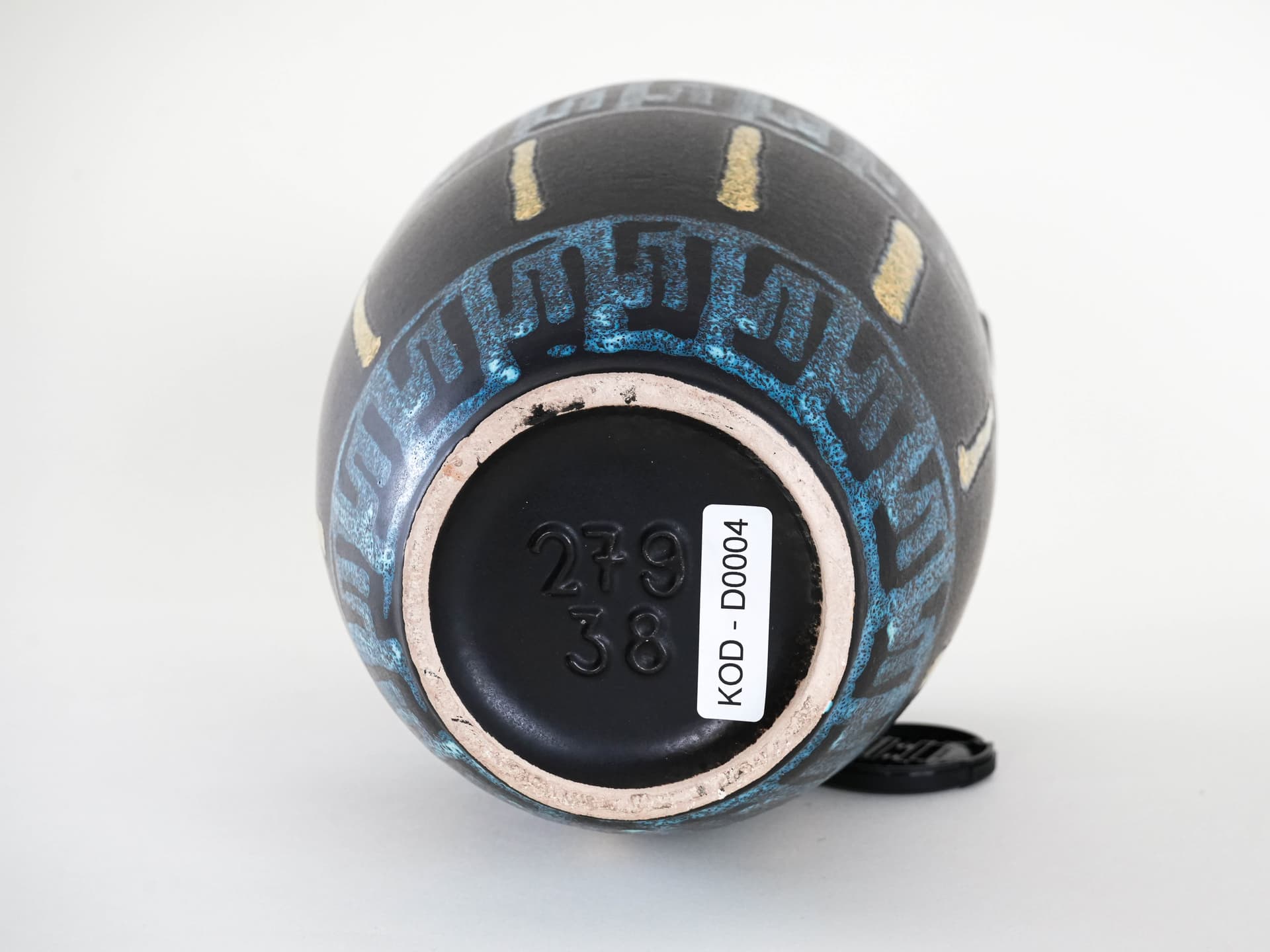 Wazon, czarny, ceramika, Niemcy, lata 80. - 230171