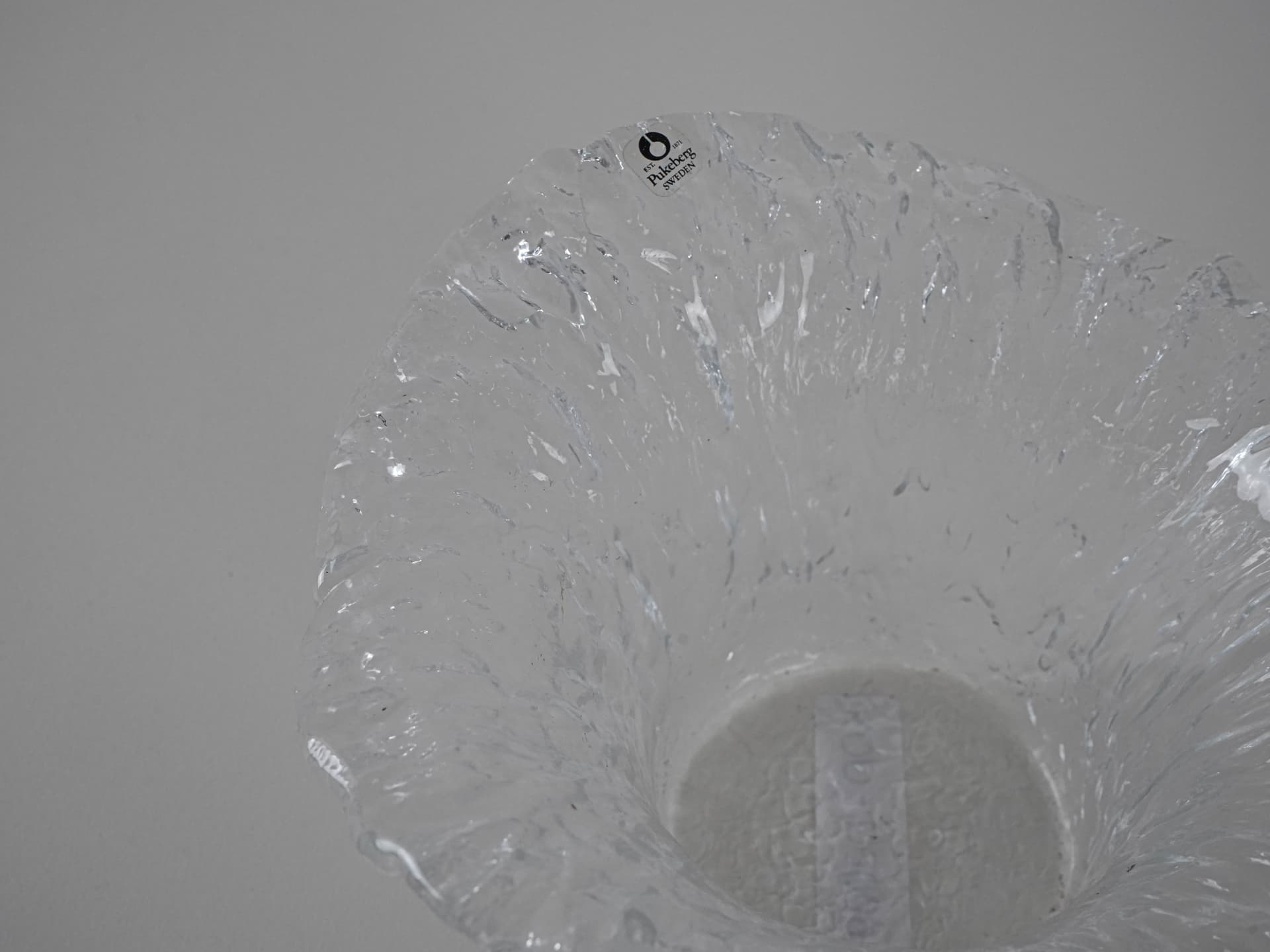 Wazon, transparentny, szkło, Pukeberg, Szwecja, lata 60. - 230212