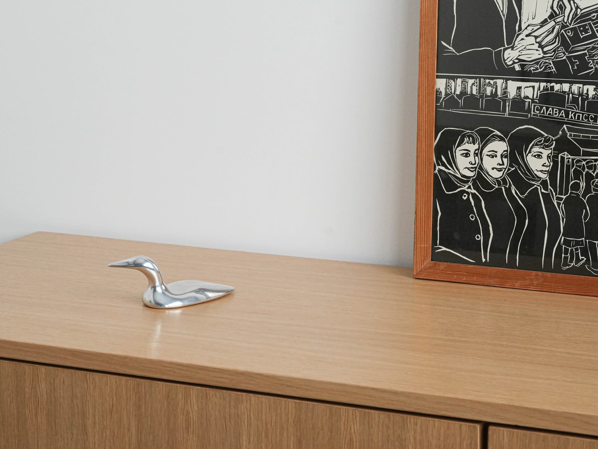 Rzeźba kaczka, srebrny, aluminium, Kanada, lata 80. - 230219