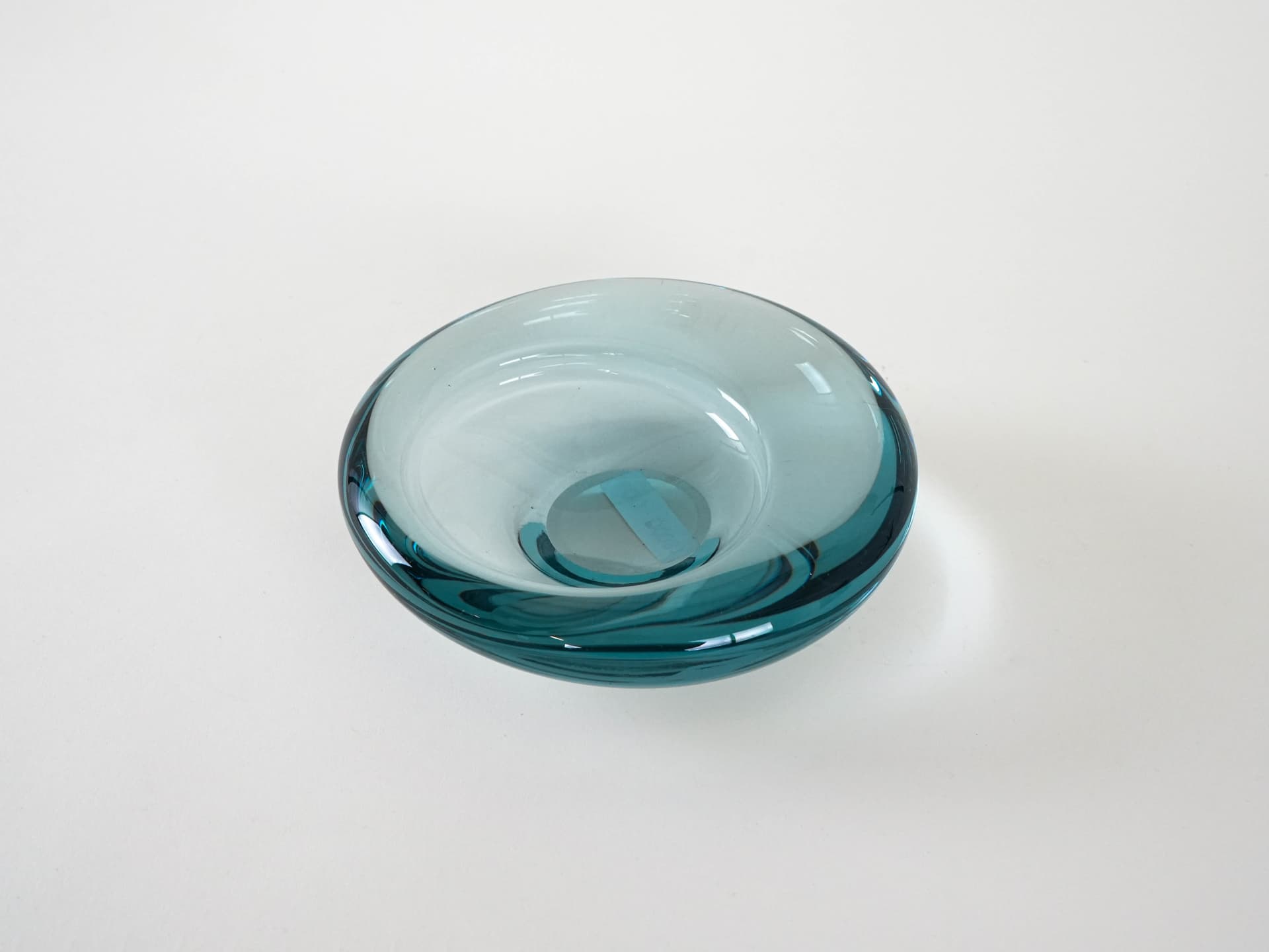 Misa, morski błękit, szkło, proj. P. Lütken, Holmegaard, Dania, lata 60. - 230328