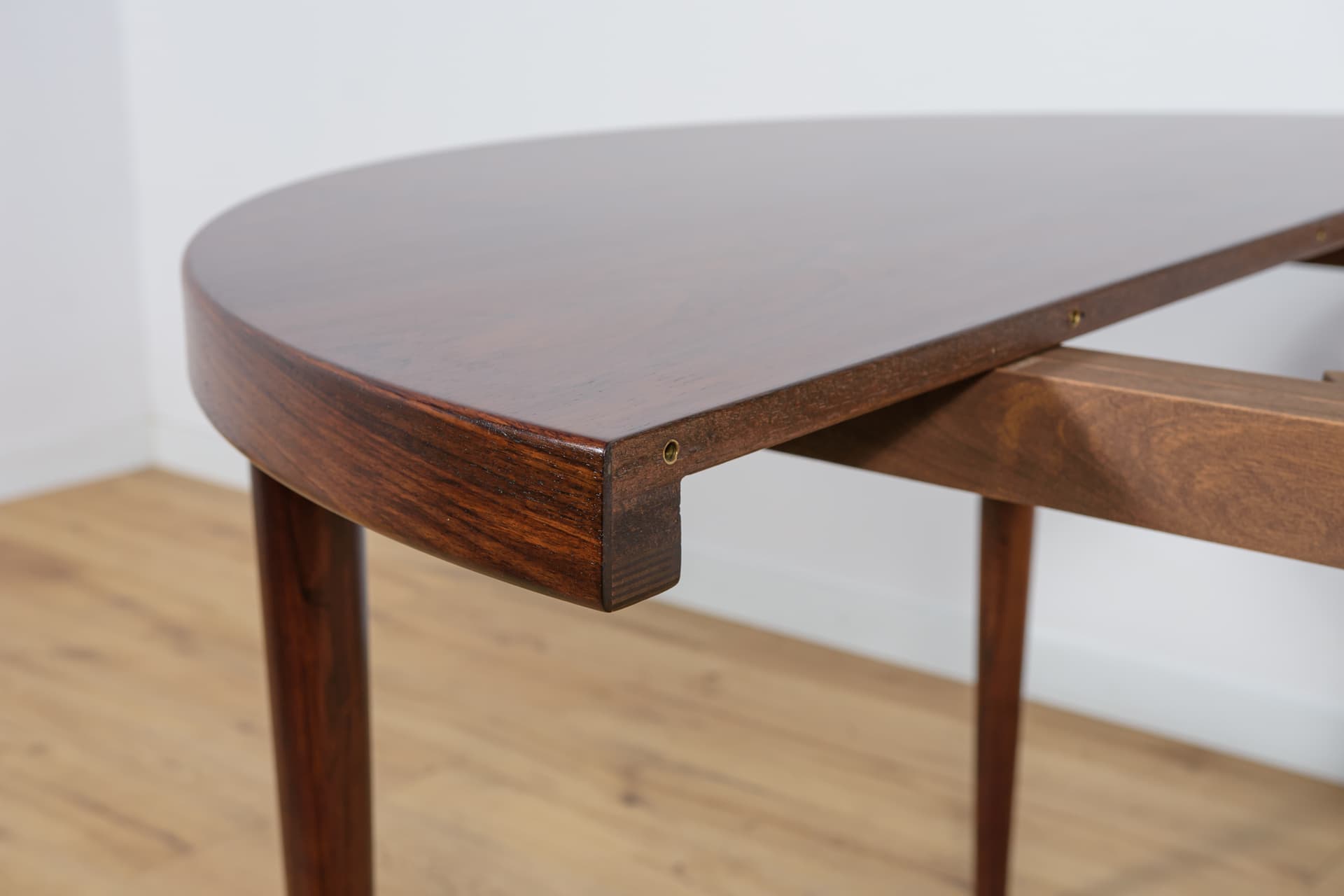 Stół jadalniany, palisander brązowy, proj. K. Kristiansen, Feldballes Møbelfabrik, Dania, lata 60. - 230341