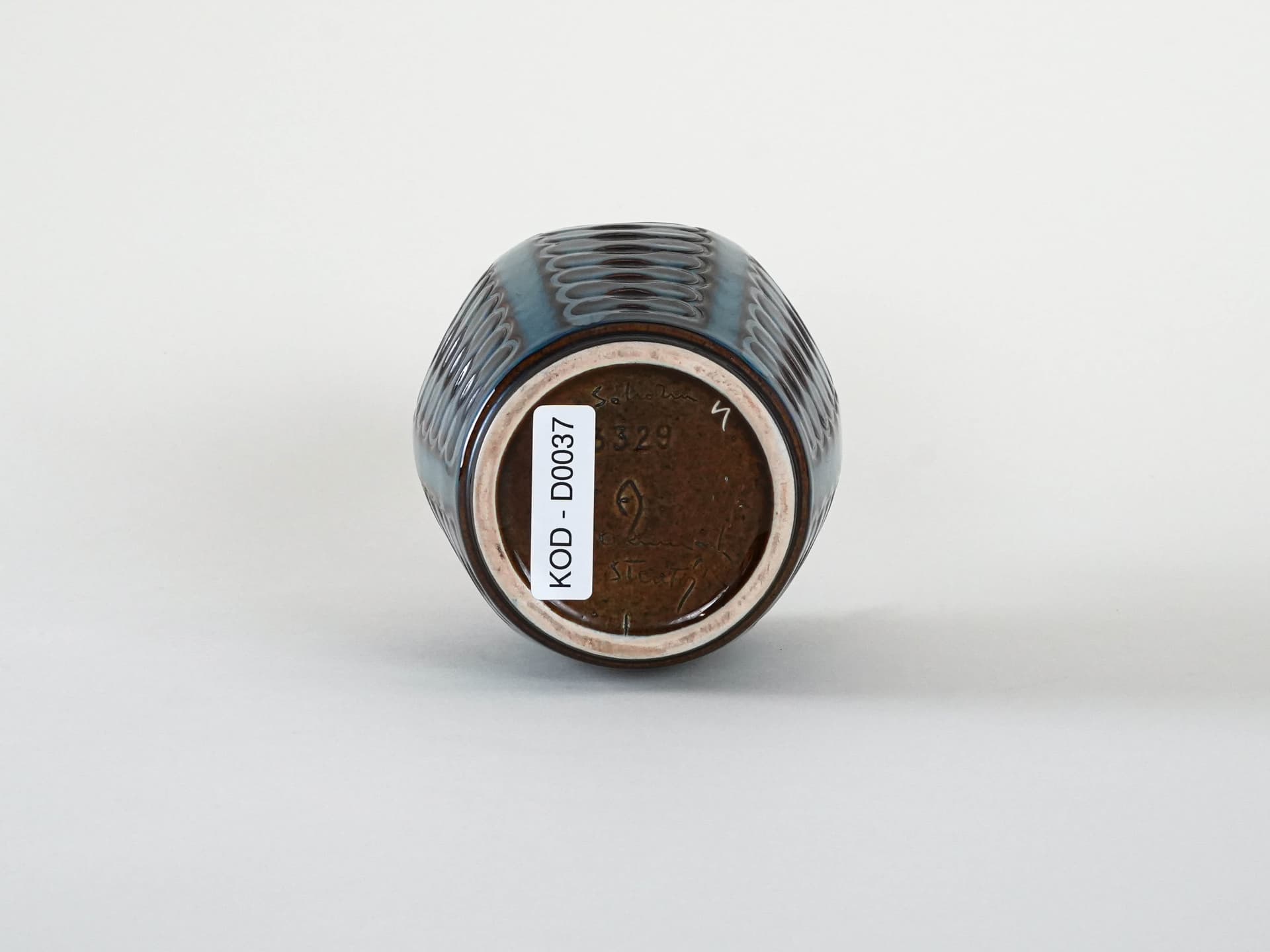 Wazon, niebieski, kamionka, Søholm, Dania, lata 70. - 230389