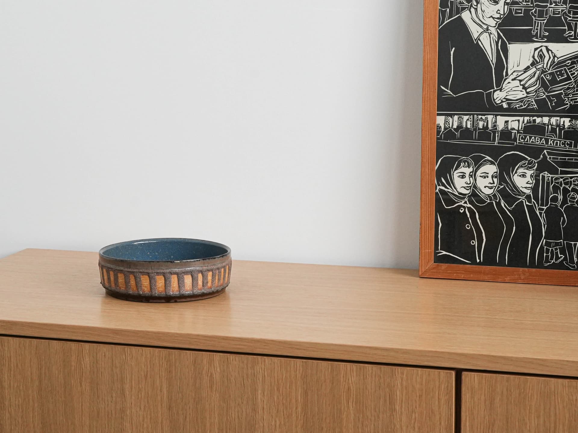 Miska, niebieska, kamionka, Dania, lata 60. - 230399