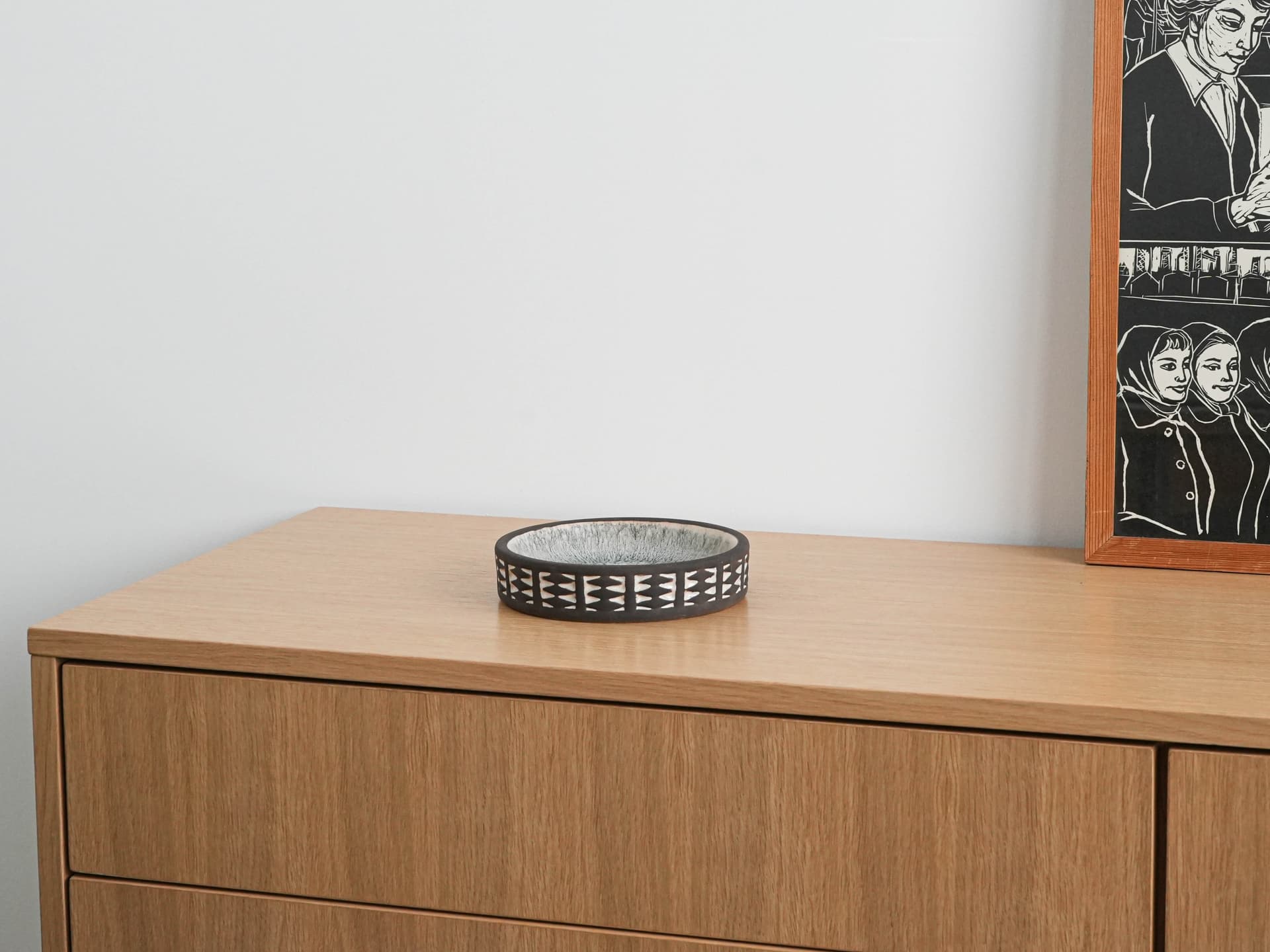 Misa dekoracyjna, brązowa, ceramika, Frank Keramik, Dania, lata 60. - 230474