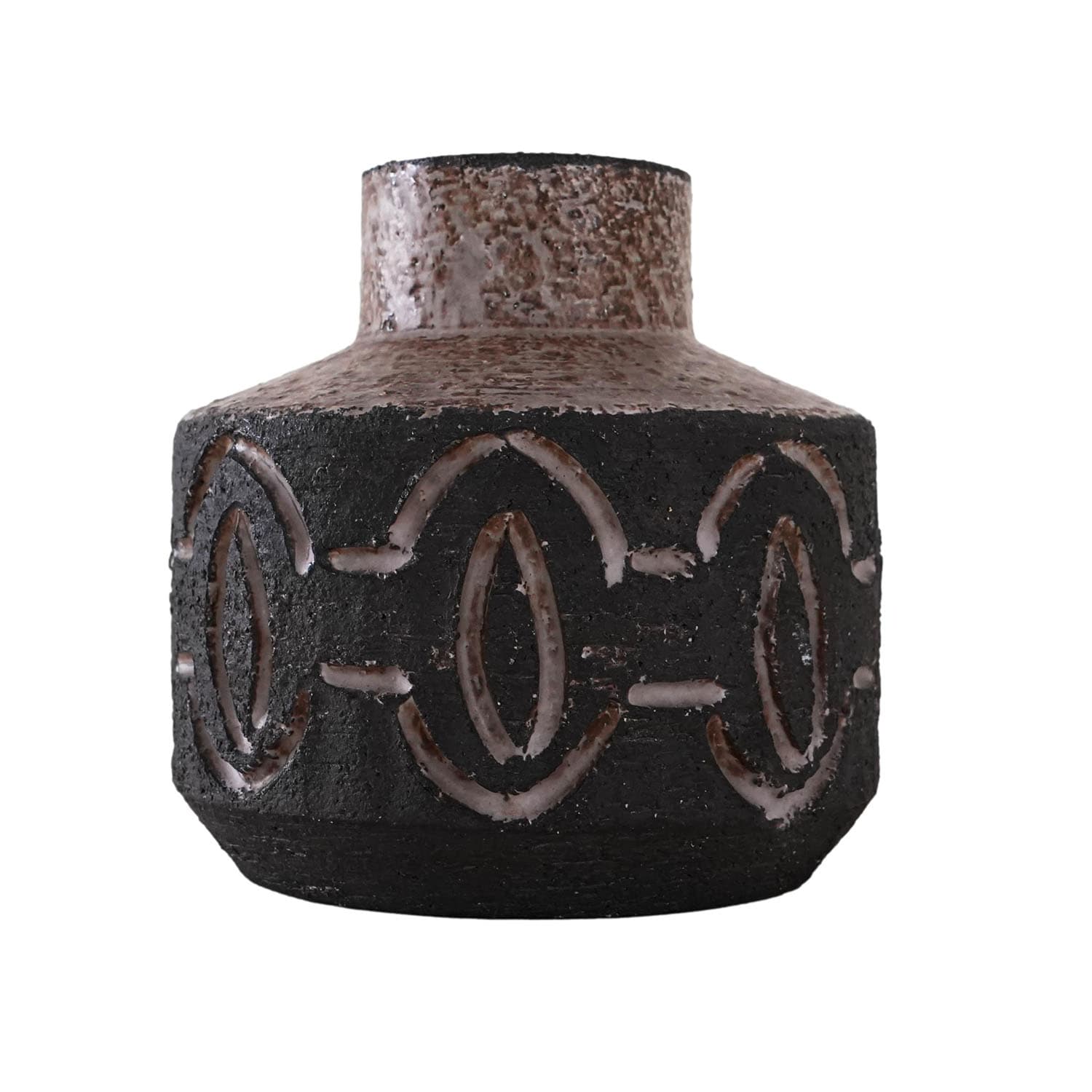 Wazon, brązowy, ceramika, Løvemose, Dania, lata 60.