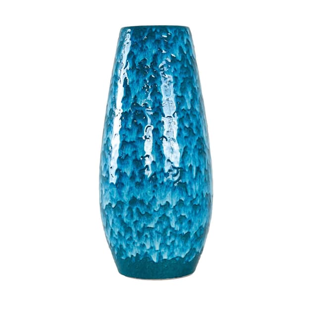 Wazon, błękitny, ceramika, Niemcy, lata 60. - WYMIARY