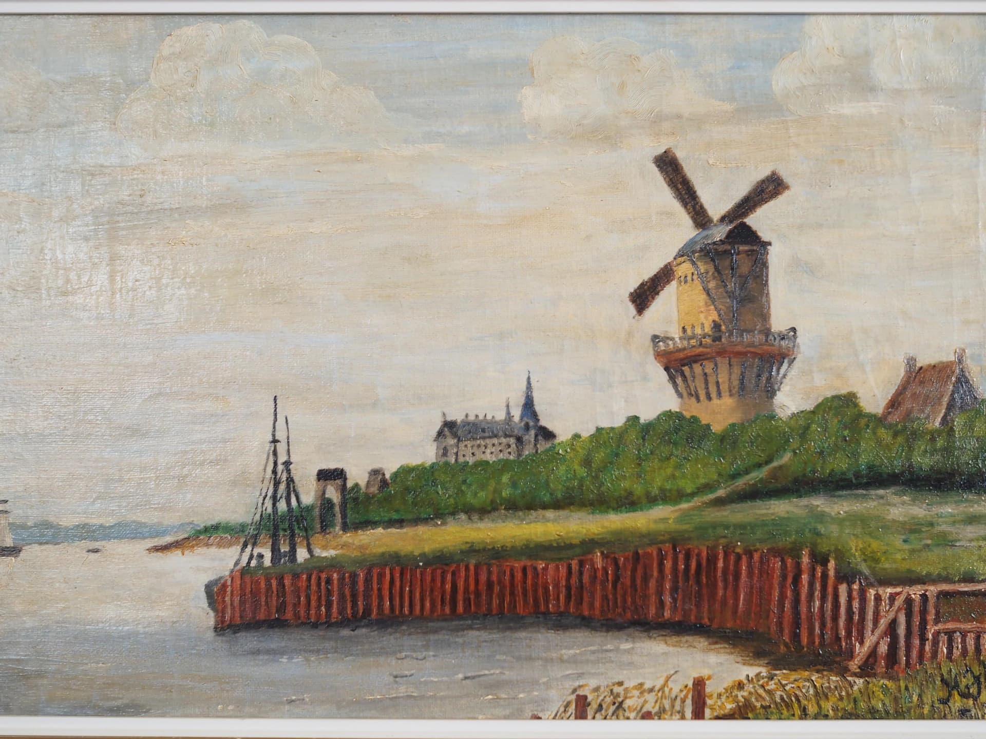 Oil Painting on Canvas, grey, wood, Poland, 1970s. - 17563