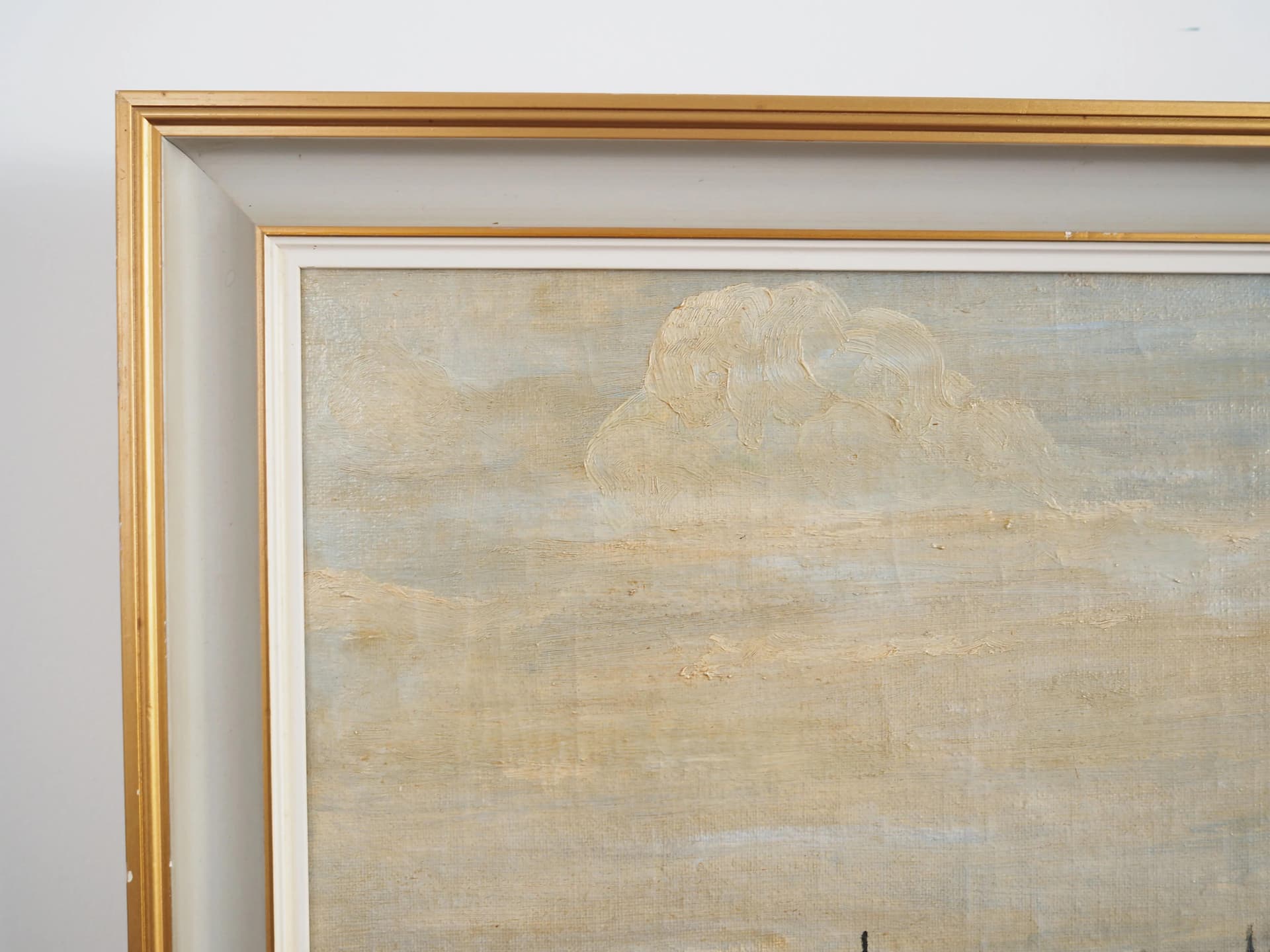 Oil Painting on Canvas, grey, wood, Poland, 1970s. - 17564