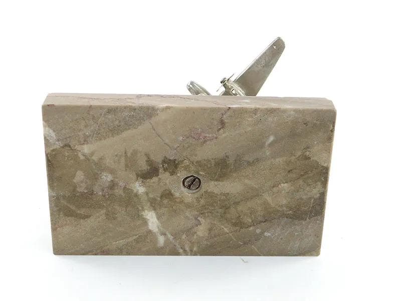 Art Deco Desk Sculpture, silver metal, marble, 1920s. - 17186