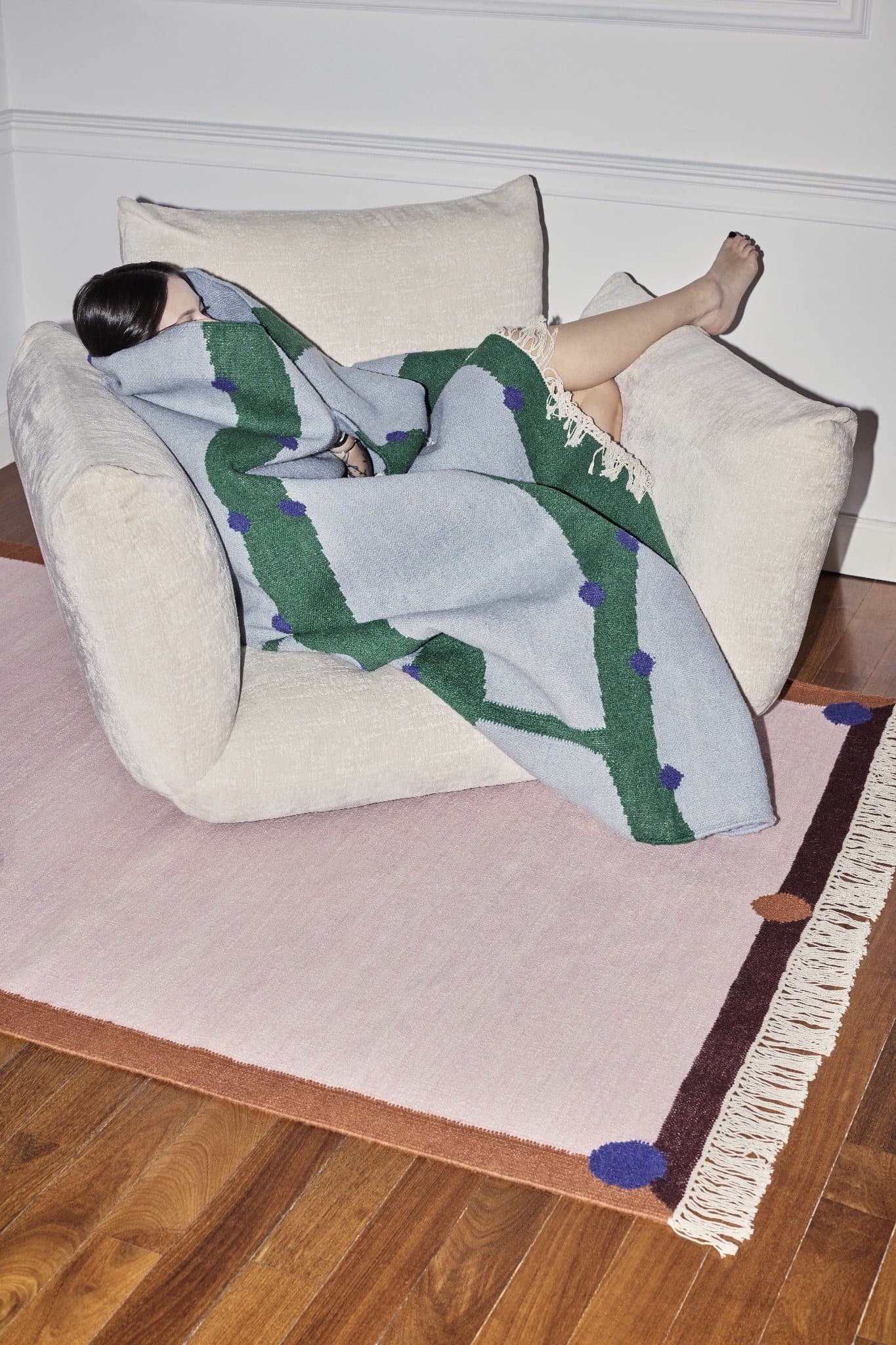 Dywan Berlin Cobalt 240x340 cm, proj. M. Konopacka, wełna, Carpets & More - 242939