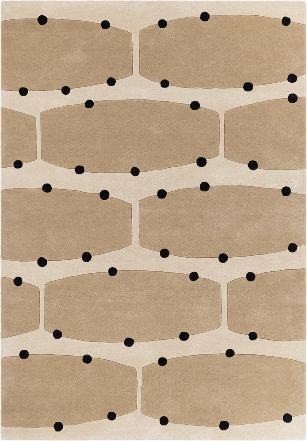 Dywan Rio Black 160x230 cm, proj. M. Konopacka, wełna, Carpets & More