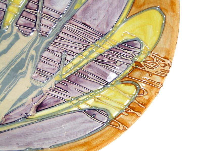 Patera dekoracyjna Kora, brązowy, fajans szkliwiony, proj. E. Piwek-Białoborska, Polska, lata 60. - 230873