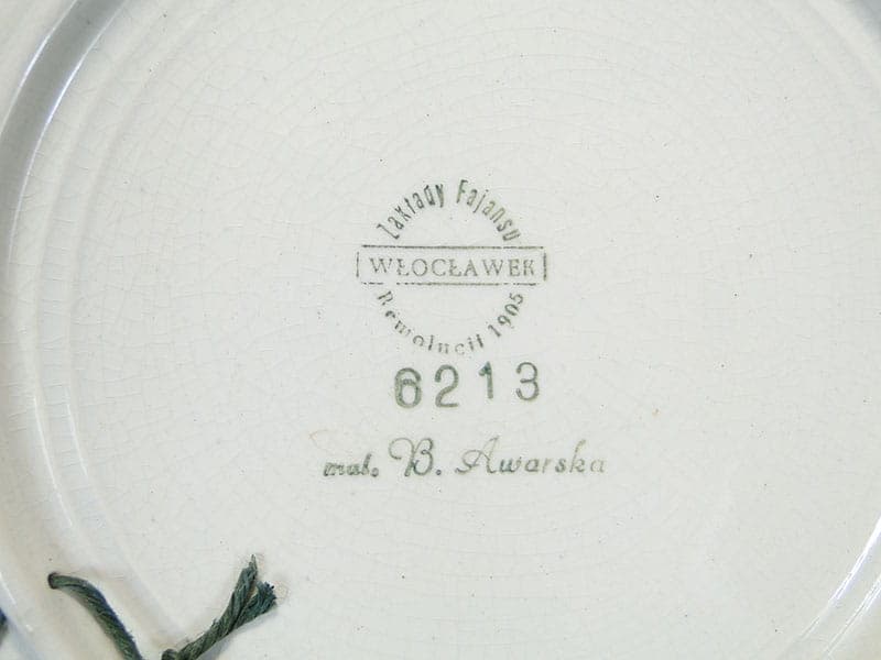 Patera dekoracyjna Kora, brązowy, fajans szkliwiony, proj. E. Piwek-Białoborska, Polska, lata 60. - 230876