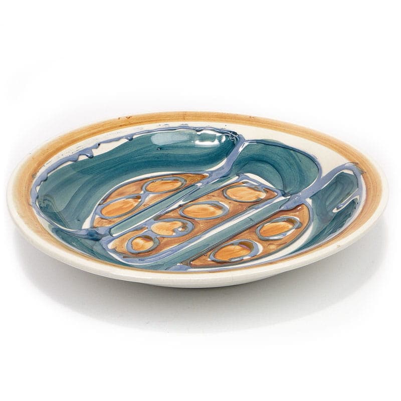 Patera dekoracyjna Kora, multikolor, ceramika, proj. E. Piwek-Białoborska, Włocławek, Polska, lata 60. - 230960