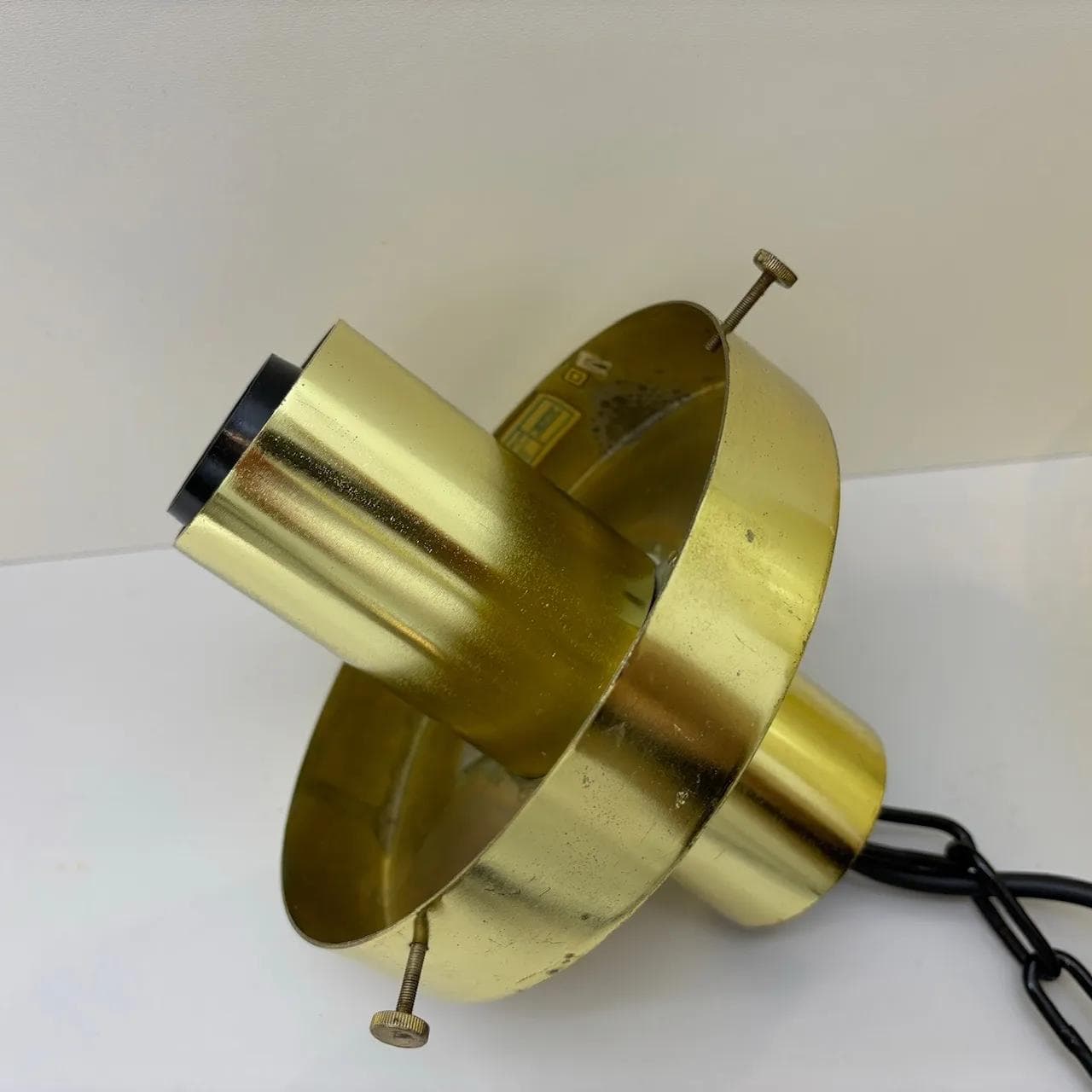 Lampa wisząca, szkło miodowe, metal złoty, AKA Electric, Niemcy, lata 70. - 17715