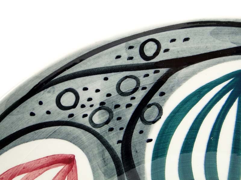 Patera Kapelusz, multikolor, fajans szkliwiony, proj. J. Sowiński, Włocławek, Polska, lata 50. - 230970