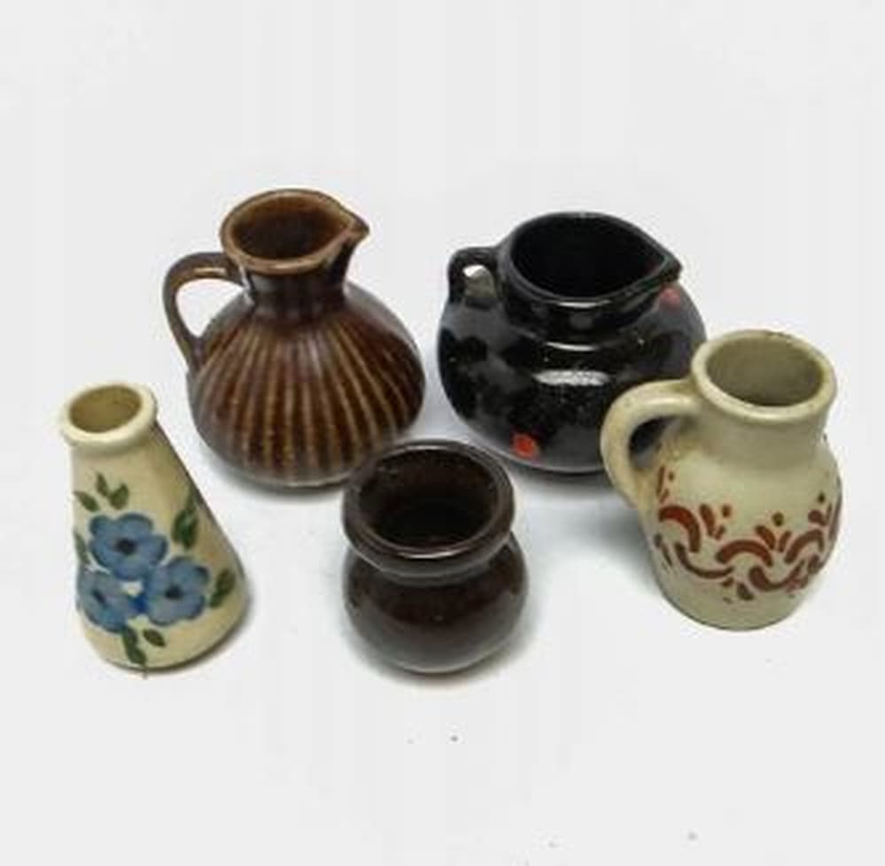 Zestaw dzbanków miniaturowych, mid-century modern, porcelana, Polska, lata 50. - 230997