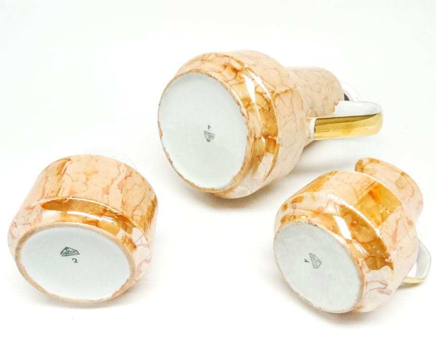 Zestaw dzbanek, cukiernica i mlecznik Roman, mid-century modern, porcelana, Chodzież, Polska, lata 70. - 231124