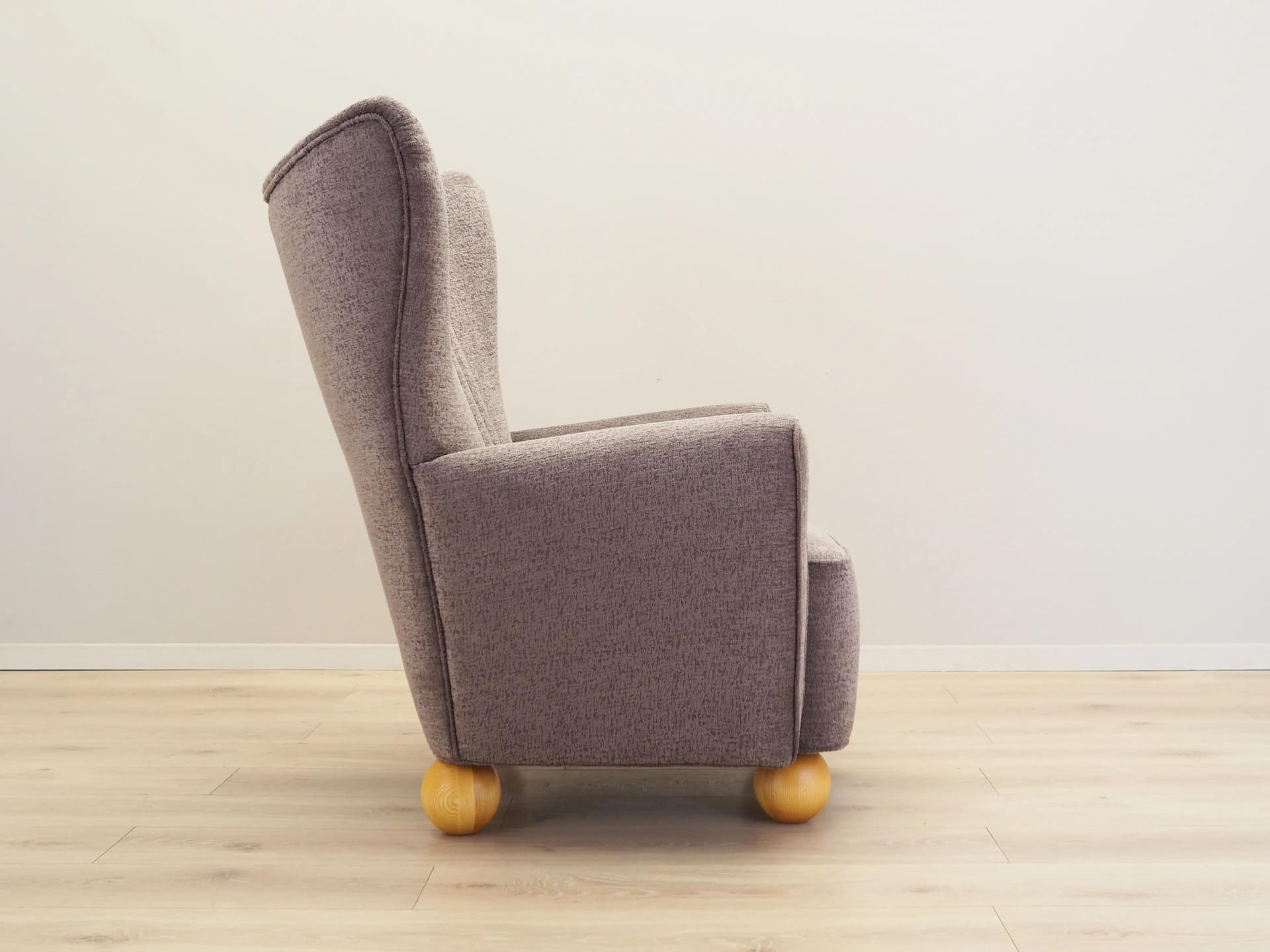 Armchair, Scandinavian design, grey, wood, Denmark, 1960s. - 17540