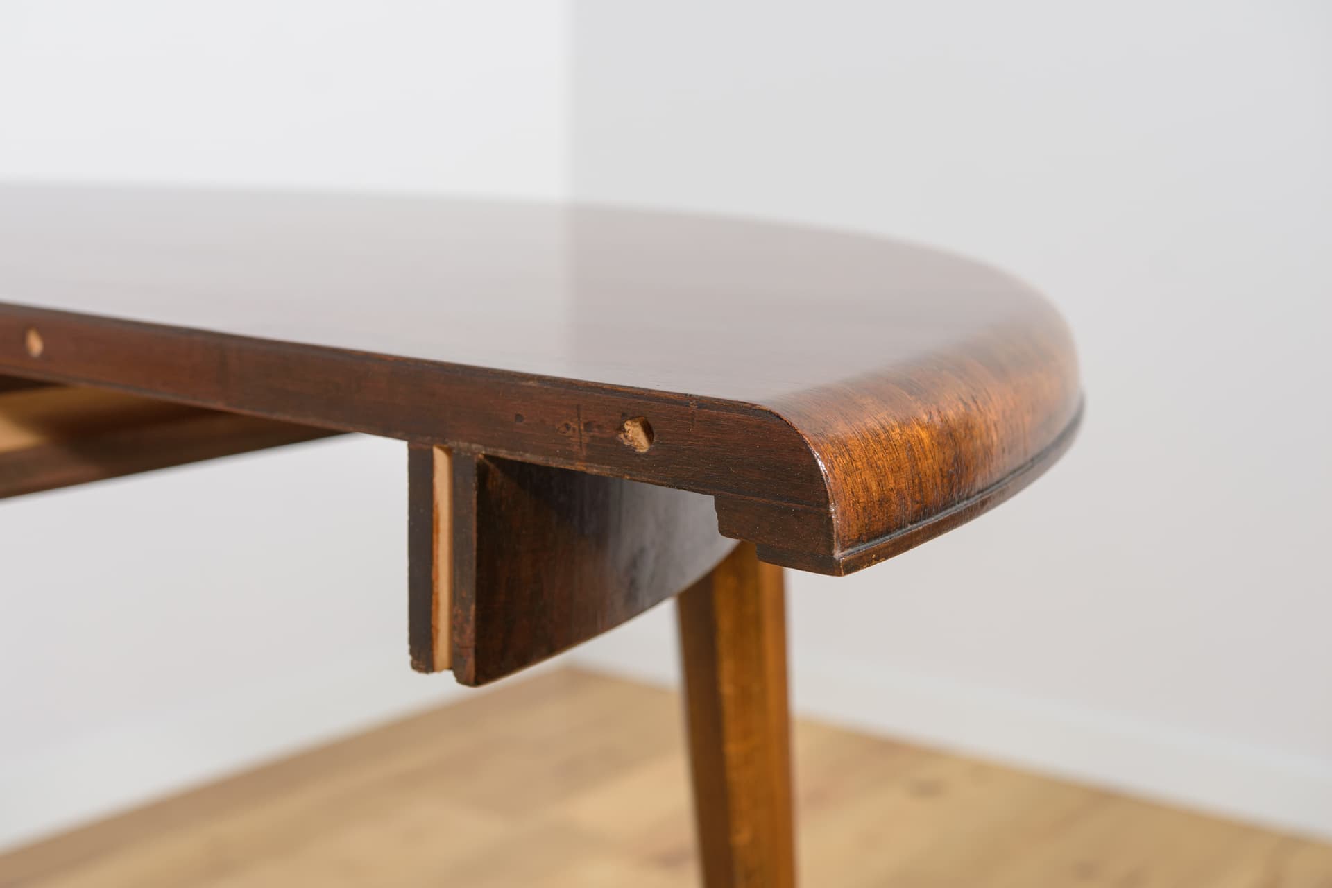 Stół rozkładany Art Deco, teak brązowy, Francja, lata 30. - 231888