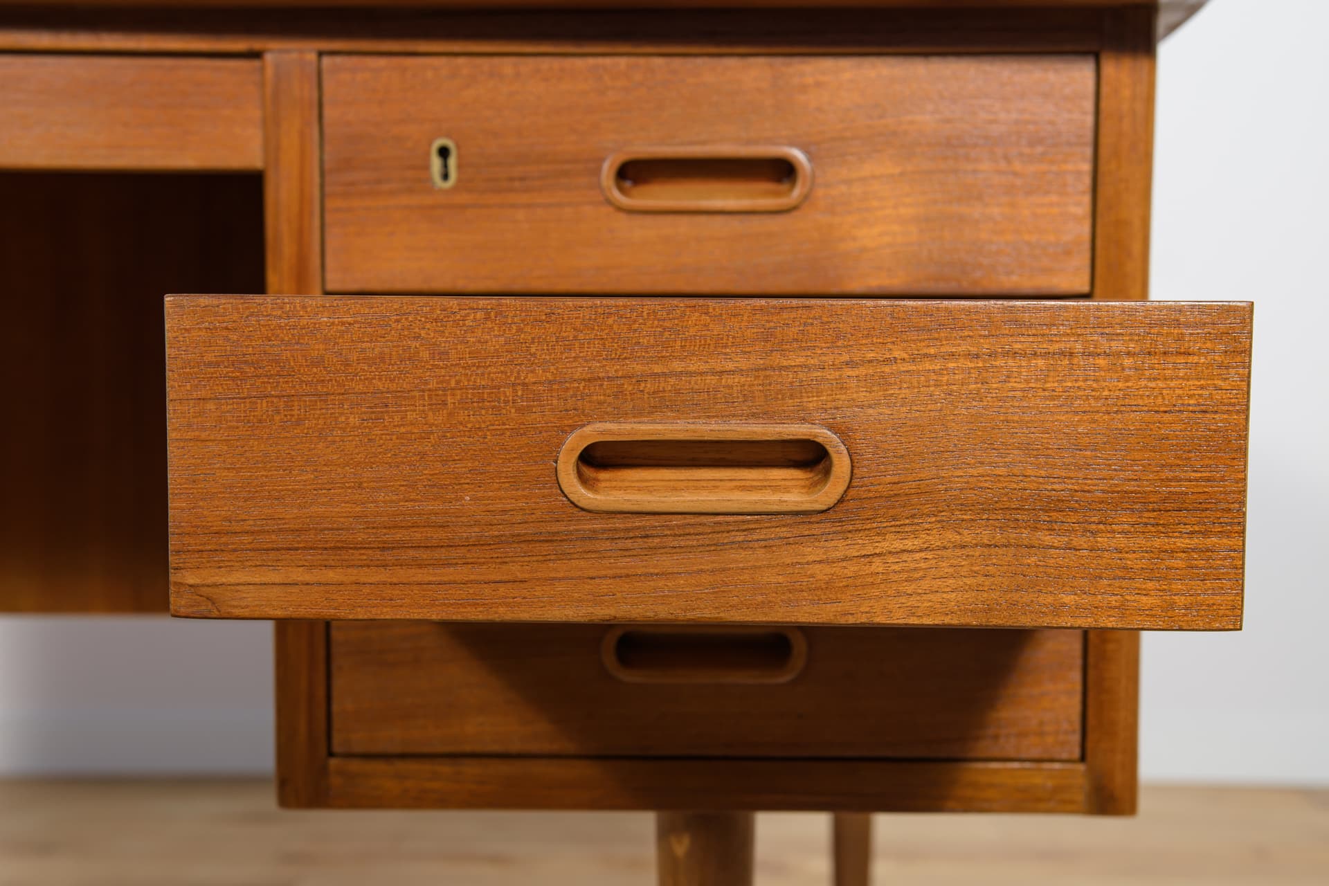 Biurko, teak brązowy, Edmund Jørgensen, Dania, lata 60. - 231960