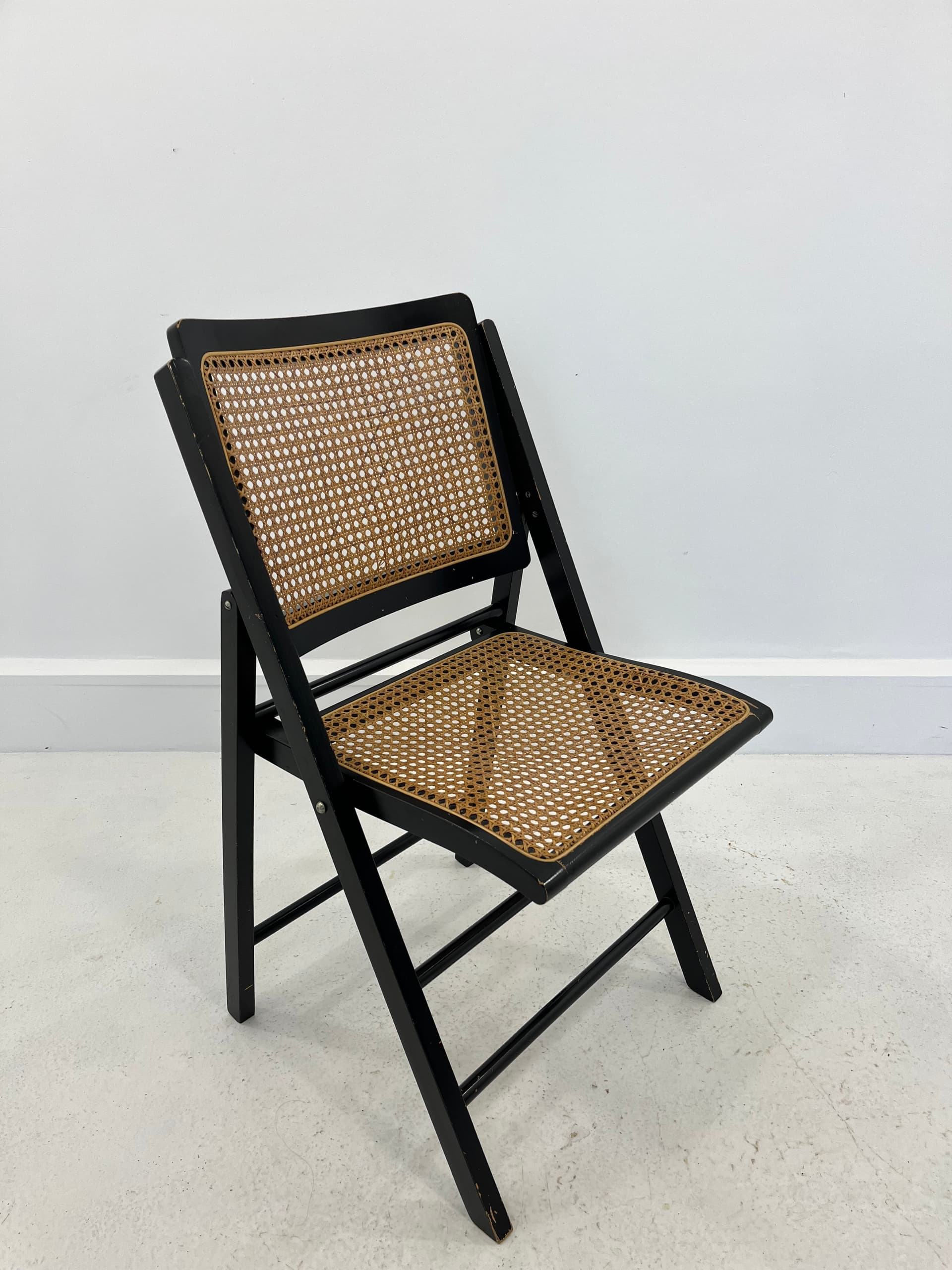 Krzesło składane, czarne brązowe, Niemcy, lata 70. - 231993