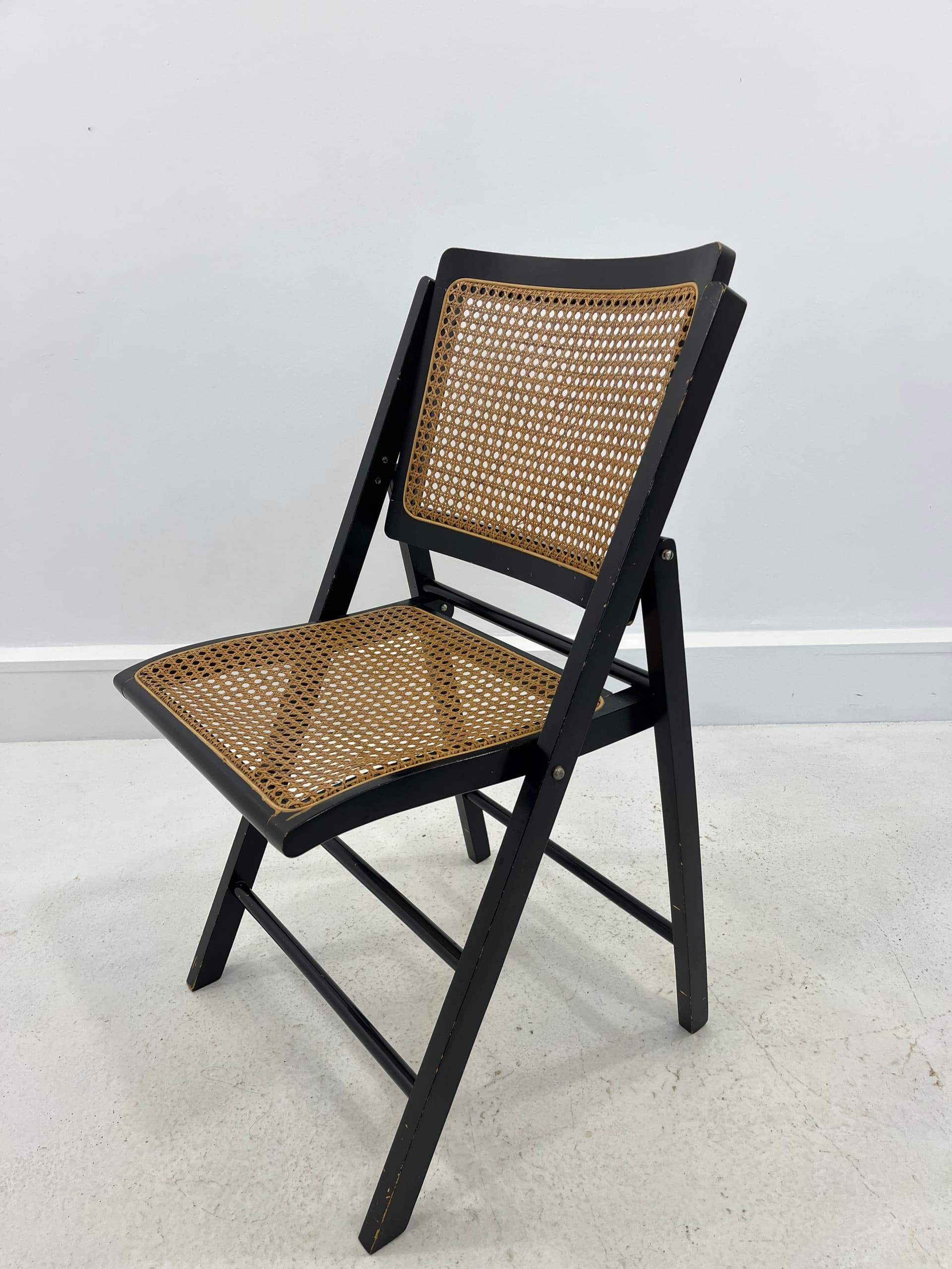 Krzesło składane, czarne brązowe, Niemcy, lata 70. - 231996