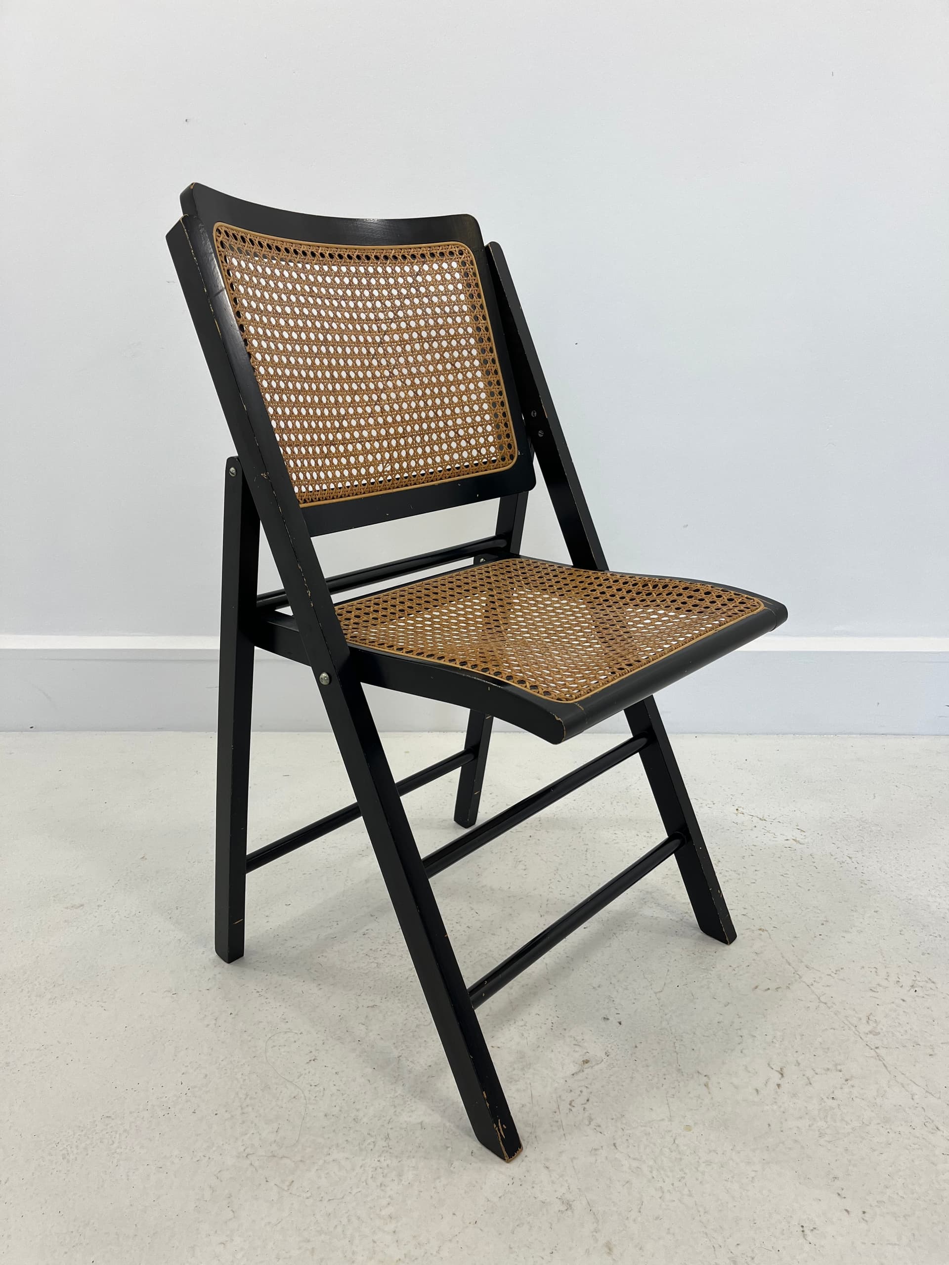 Krzesło składane, czarne brązowe, Niemcy, lata 70. - 231992