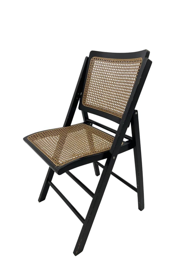 Krzesło składane, czarne brązowe, Niemcy, lata 70. - WYMIARY