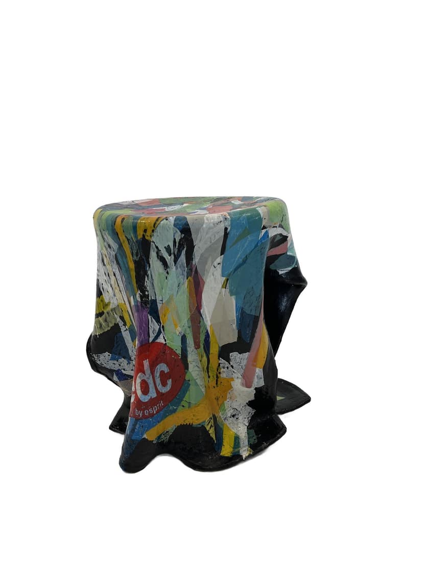 Stołek, multicolor, plastik z recyklingu, lata 90.