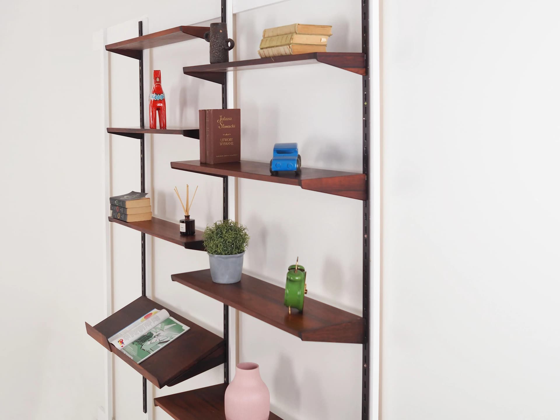 Regał systemowy, palisander oliwkowy, proj. K. Kristiansen, Dania, lata 60. - 17520