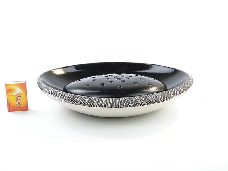 Patera ikebana, porcelana czarna, Chodzież, Polska, lata 60. - 232134