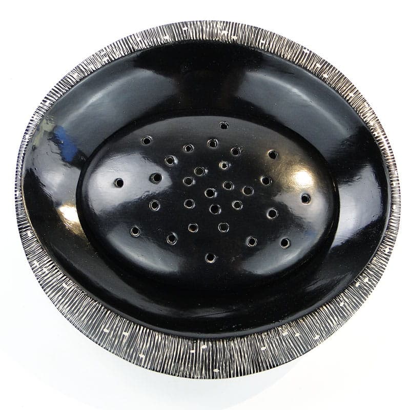 Patera ikebana, porcelana czarna, Chodzież, Polska, lata 60. - 232141